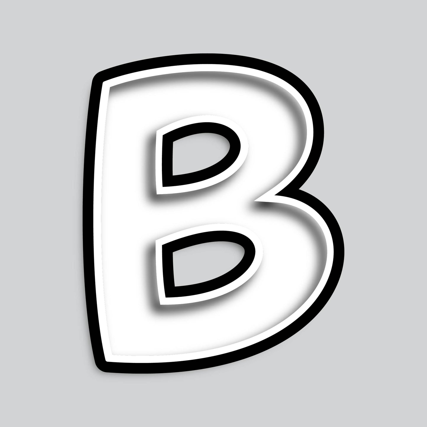 23.5” INDIVIDUAL BOUNCY WHITE SHADOW LETTERS