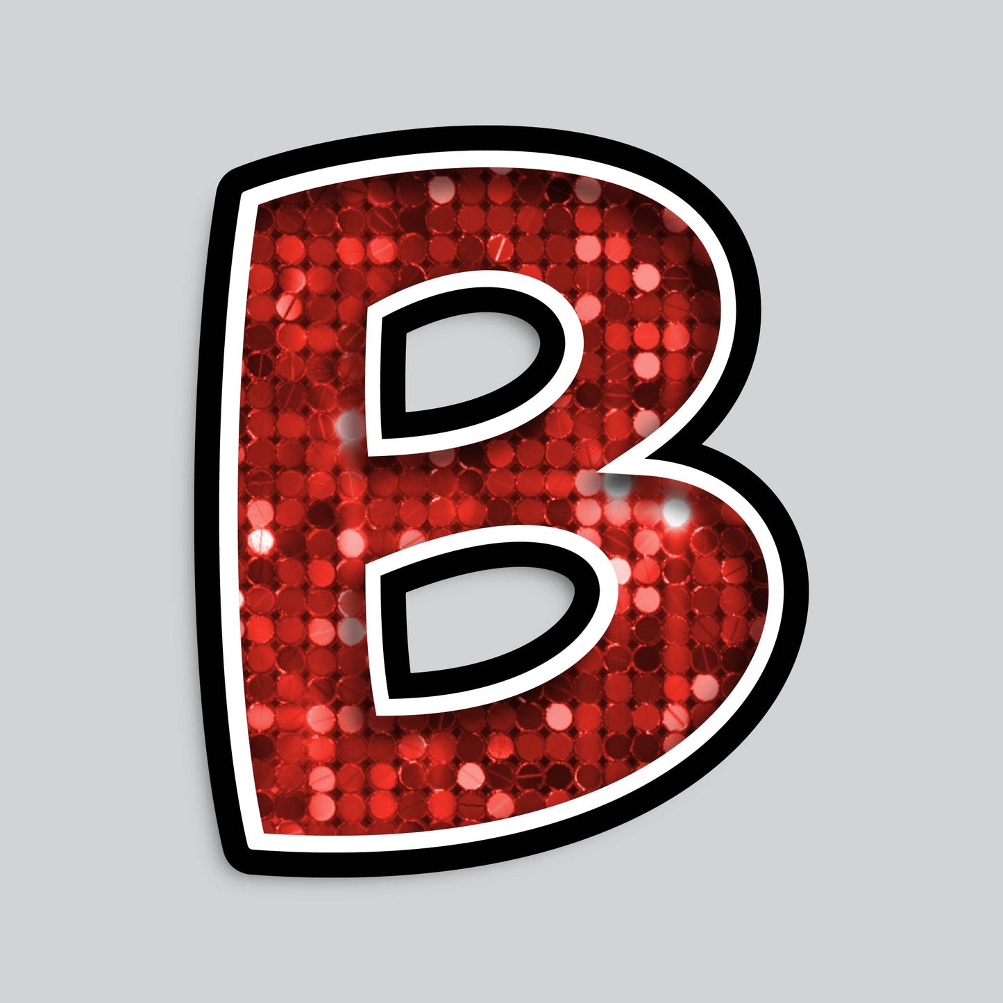 23.5” INDIVIDUAL BOUNCY SEQUIN RED SHADOW LETTERS