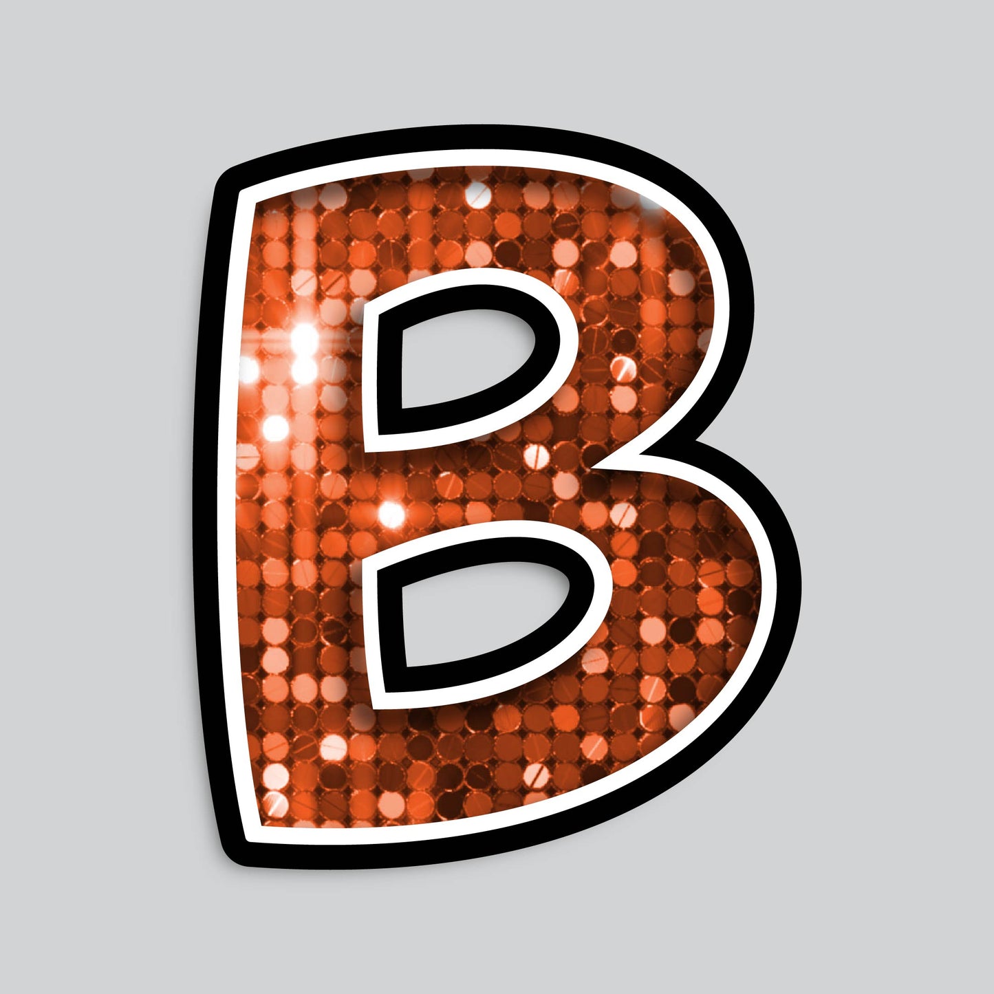 23.5” INDIVIDUAL BOUNCY ORANGE SEQUIN SHADOW LETTERS