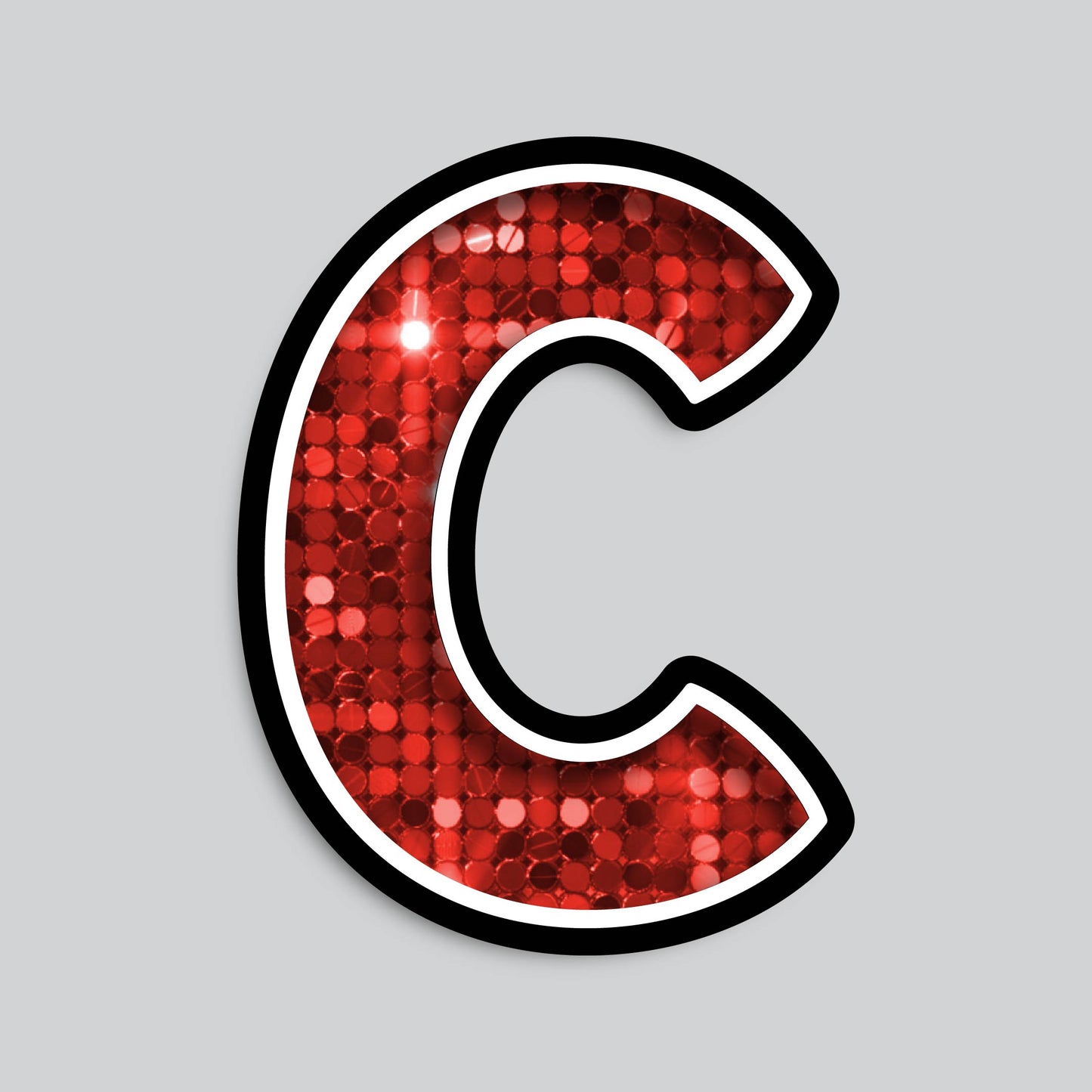 23.5” INDIVIDUAL BOUNCY SEQUIN RED SHADOW LETTERS