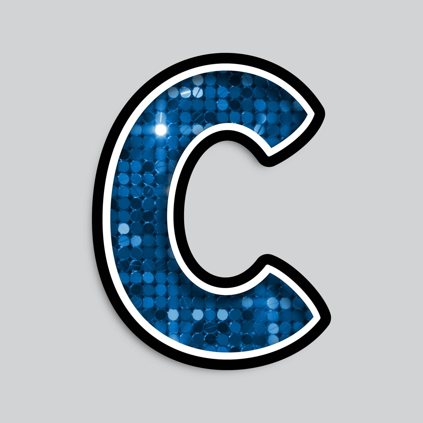 23.5” INDIVIDUAL BOUNCY BLUE SEQUIN SHADOW LETTERS