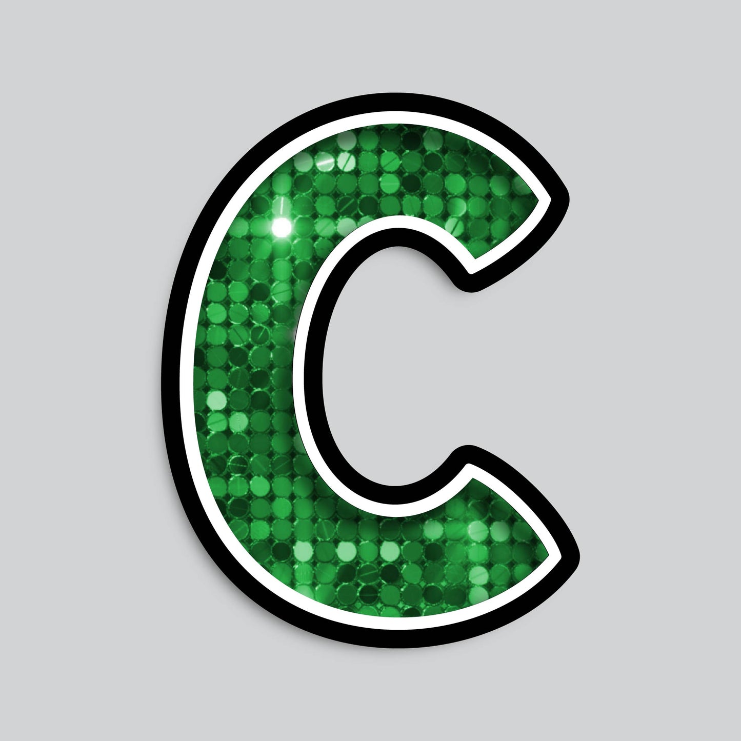 23.5” INDIVIDUAL BOUNCY SEQUIN GREEN SHADOW LETTERS