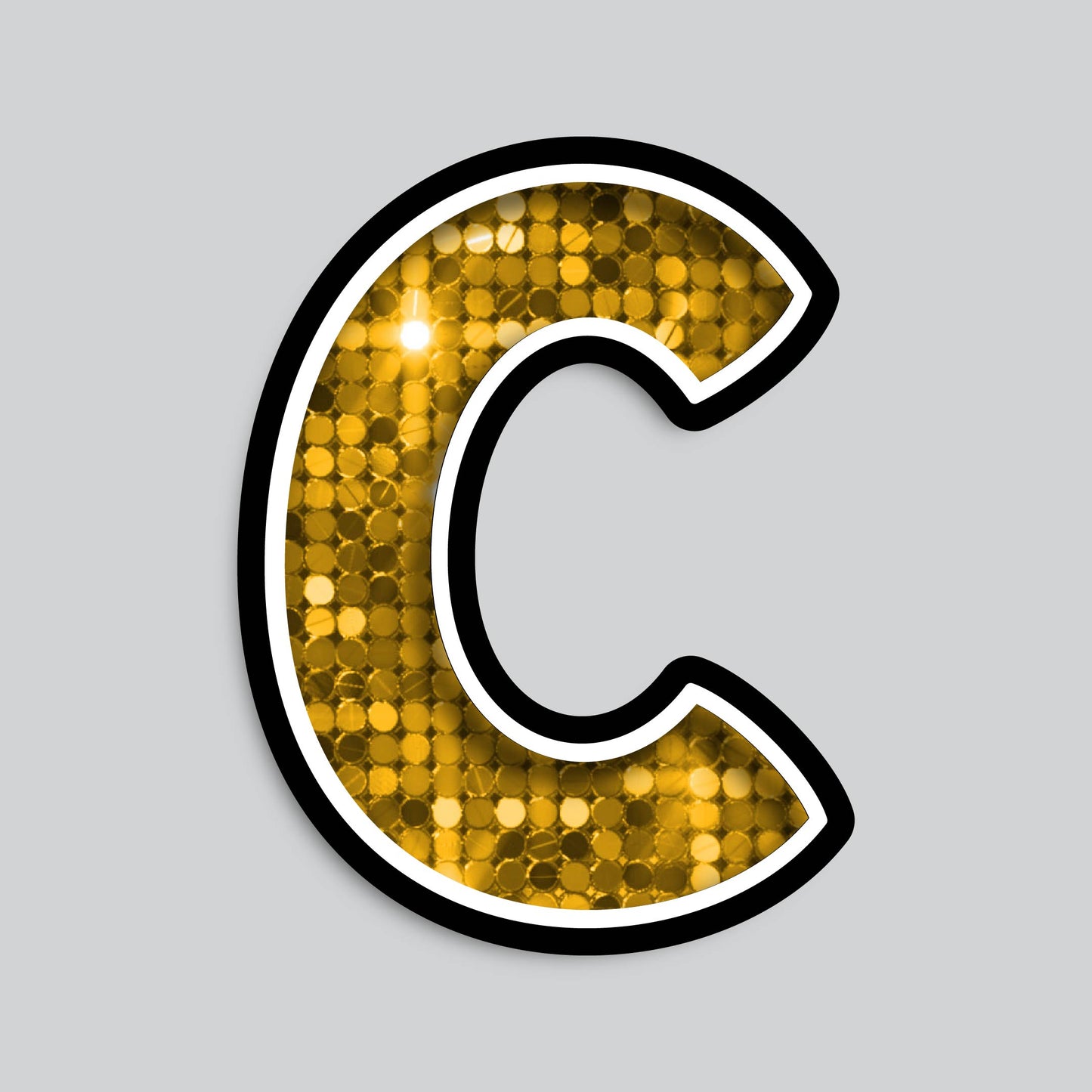 23.5” INDIVIDUAL BOUNCY GOLD SHADOW LETTERS