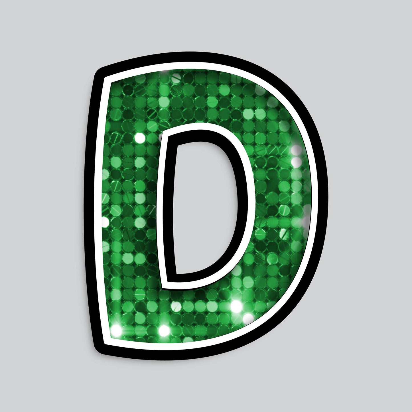 23.5” INDIVIDUAL BOUNCY SEQUIN GREEN SHADOW LETTERS