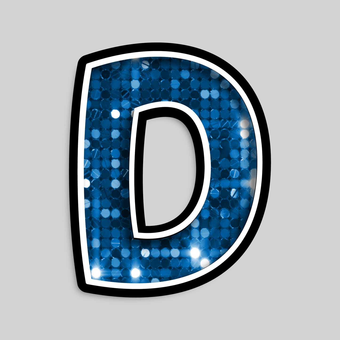 23.5” INDIVIDUAL BOUNCY BLUE SEQUIN SHADOW LETTERS