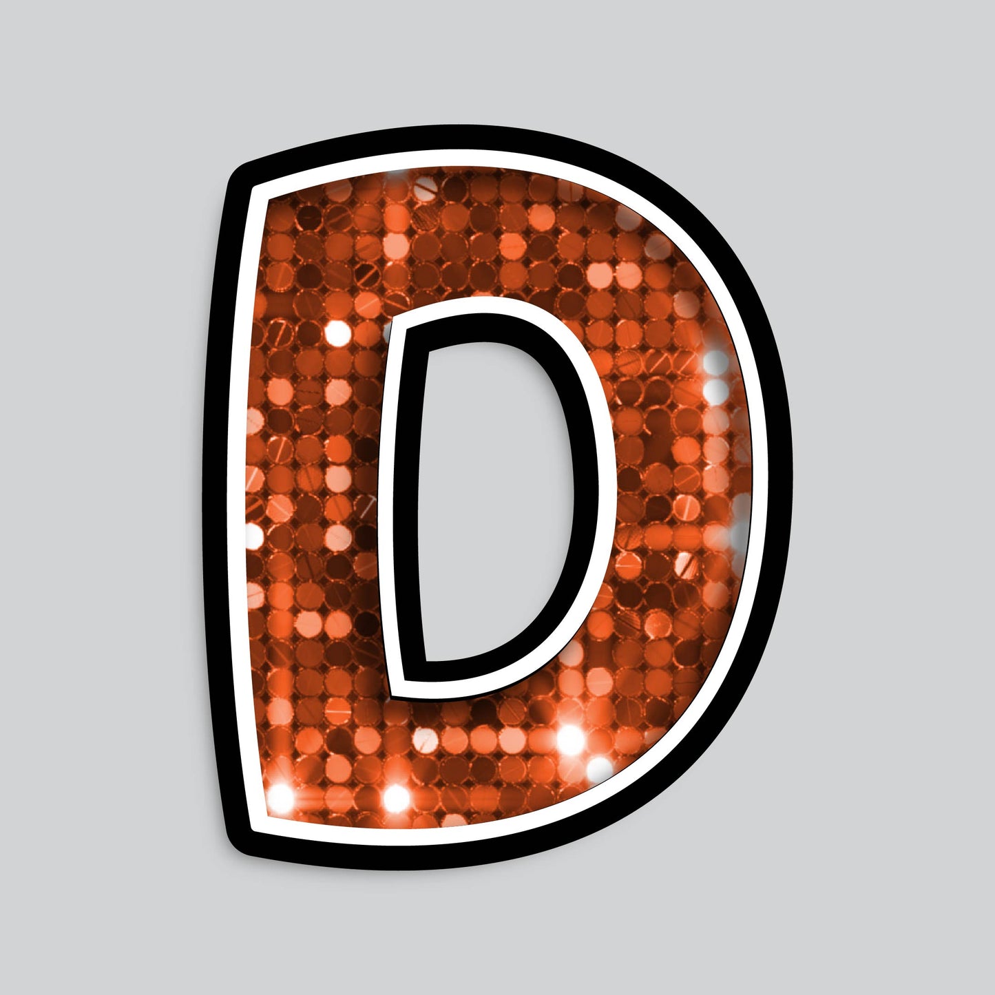 23.5” INDIVIDUAL BOUNCY ORANGE SEQUIN SHADOW LETTERS