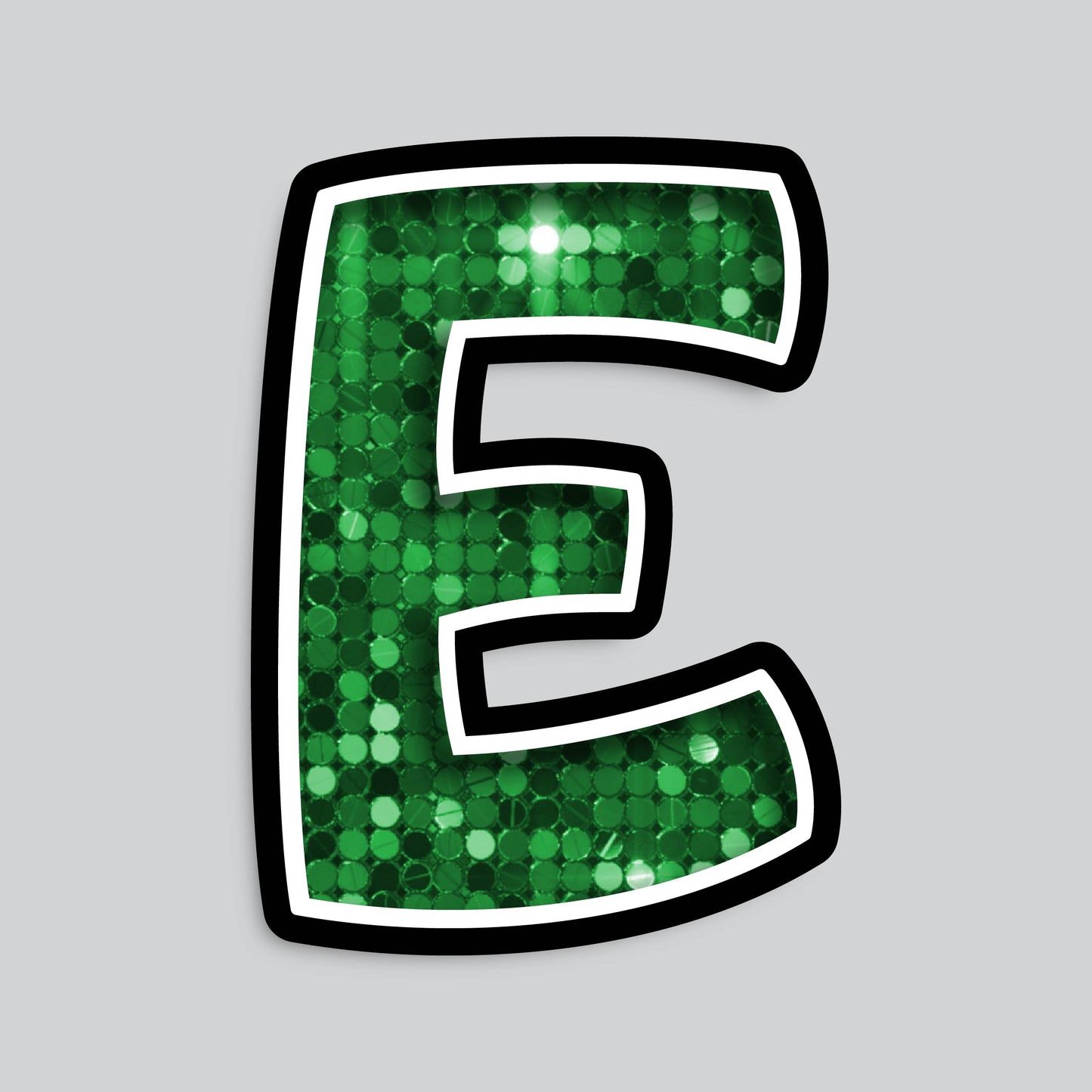 23.5” INDIVIDUAL BOUNCY SEQUIN GREEN SHADOW LETTERS