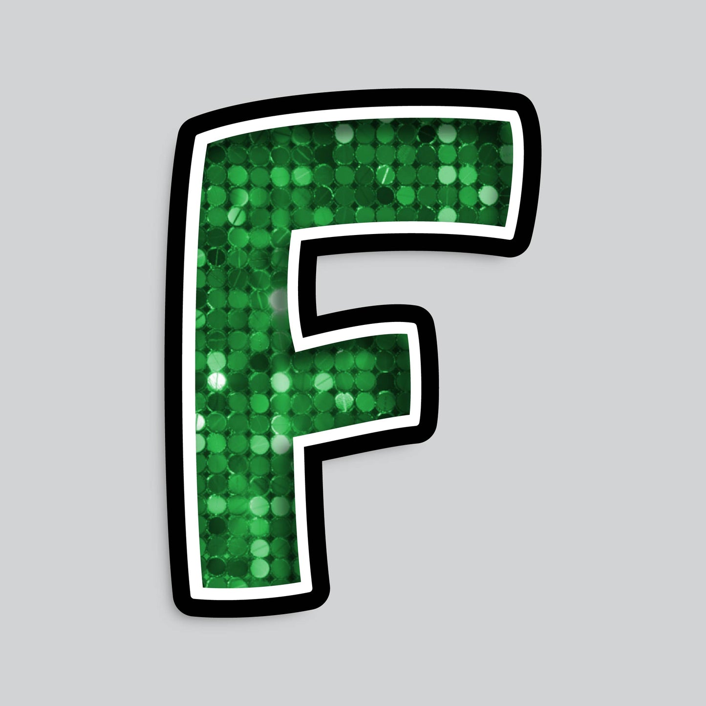 23.5” INDIVIDUAL BOUNCY SEQUIN GREEN SHADOW LETTERS