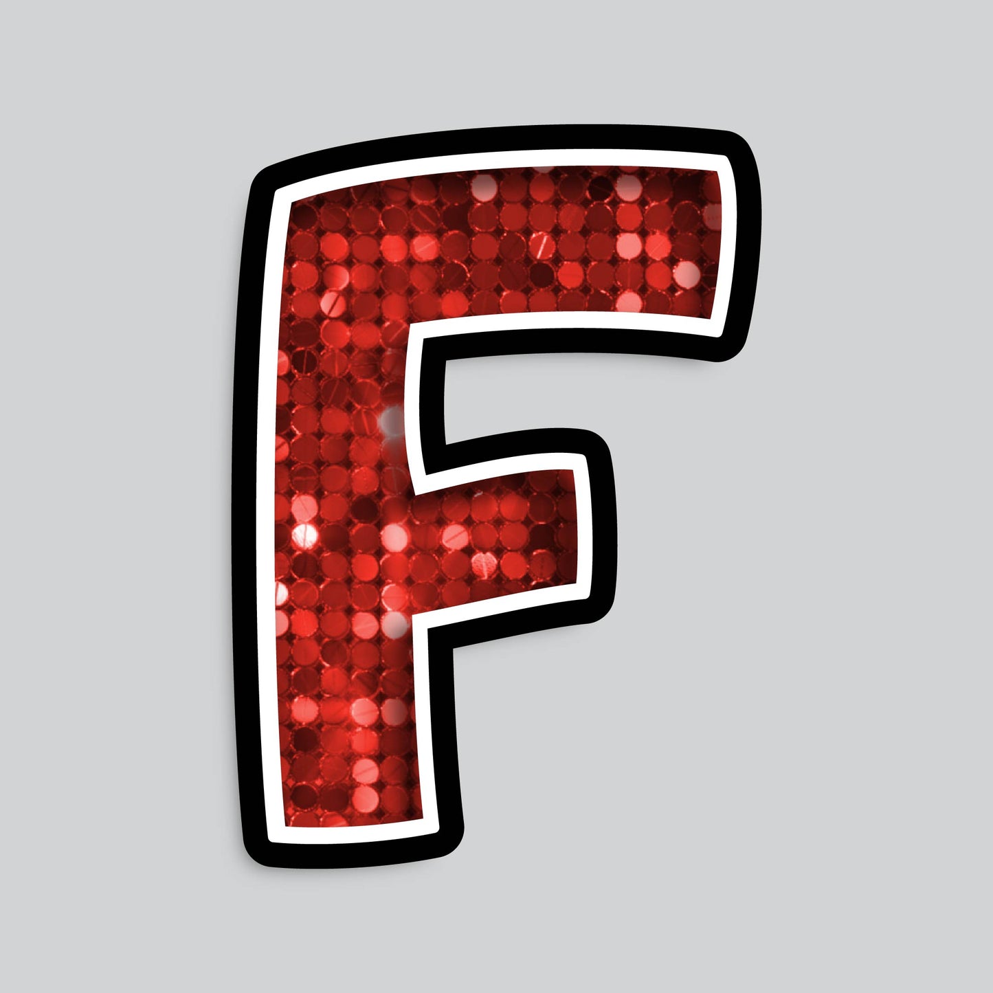 23.5” INDIVIDUAL BOUNCY SEQUIN RED SHADOW LETTERS