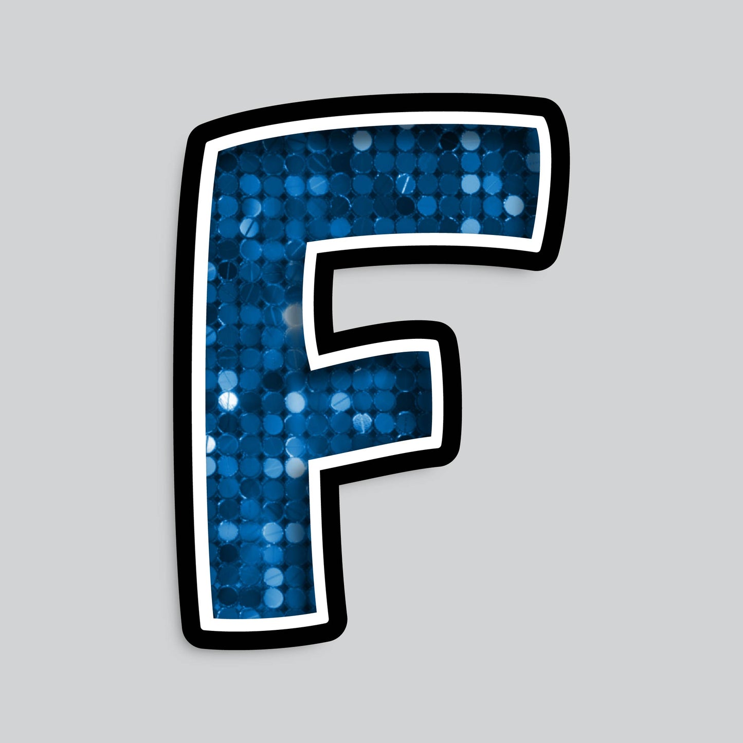 23.5” INDIVIDUAL BOUNCY BLUE SEQUIN SHADOW LETTERS