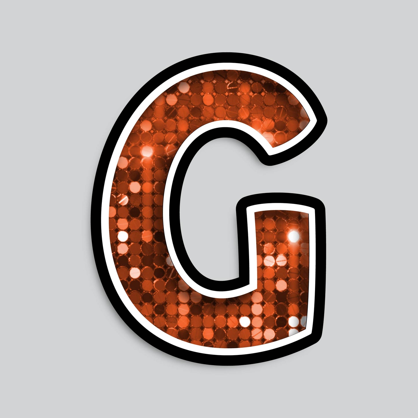 23.5” INDIVIDUAL BOUNCY ORANGE SEQUIN SHADOW LETTERS
