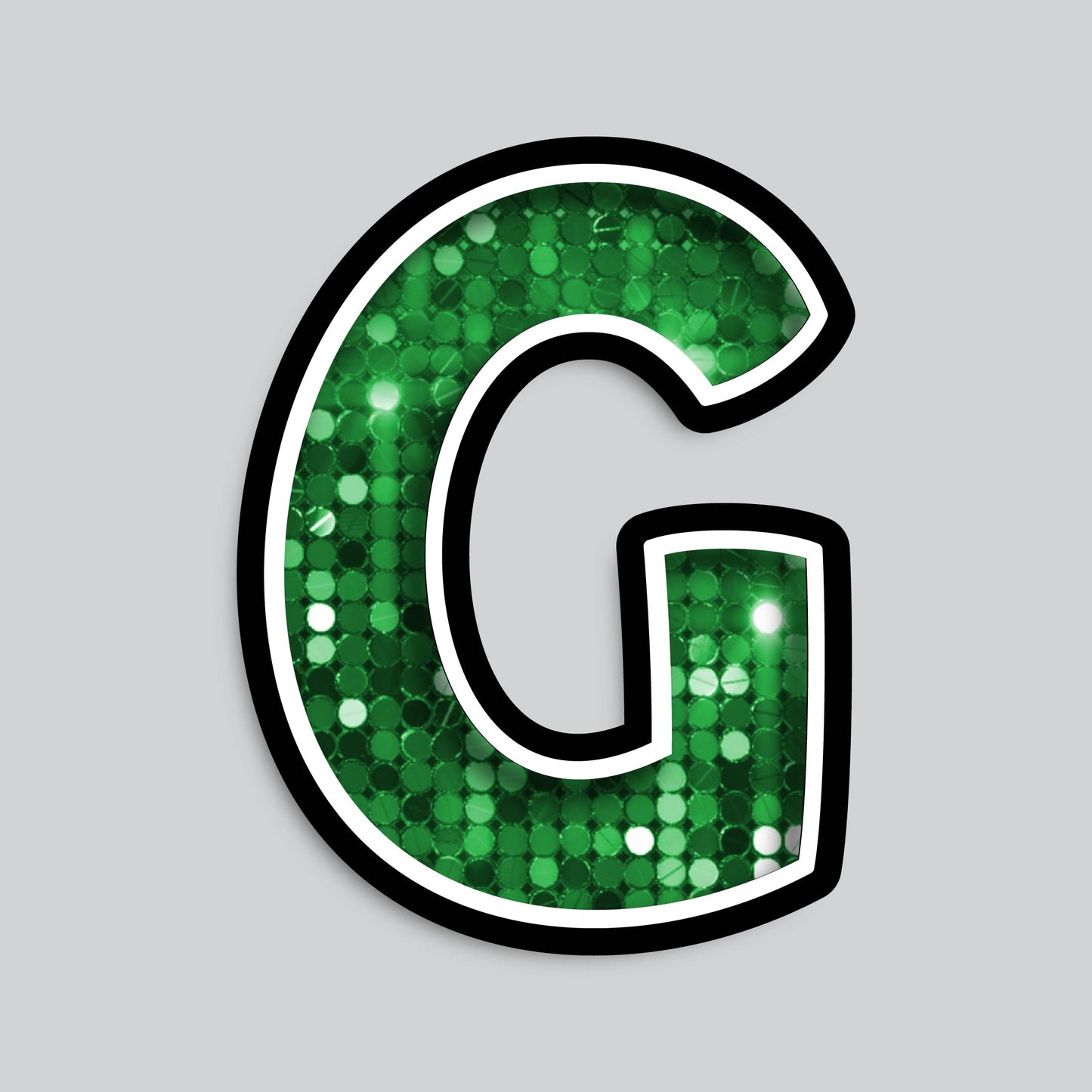 23.5” INDIVIDUAL BOUNCY SEQUIN GREEN SHADOW LETTERS