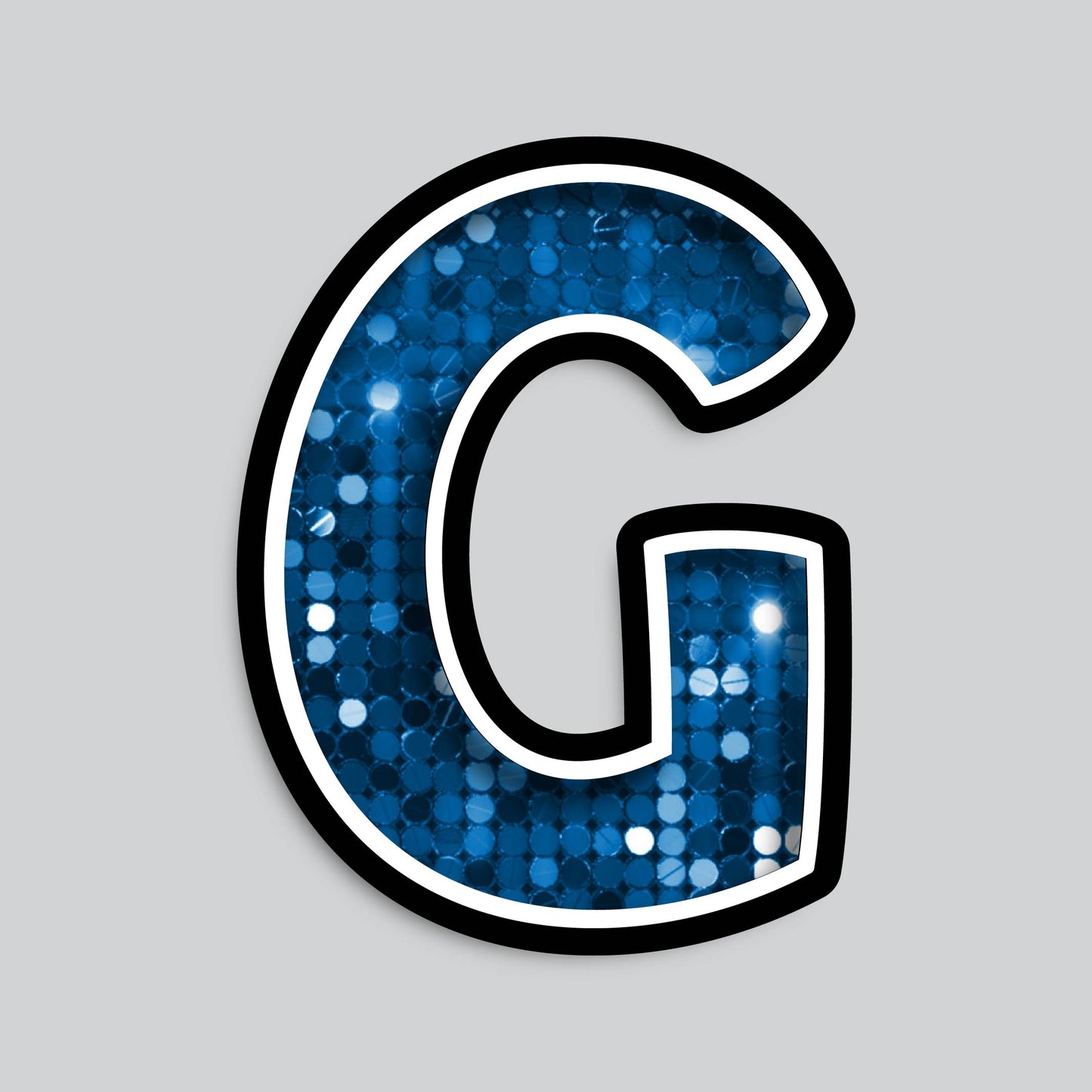 23.5” INDIVIDUAL BOUNCY BLUE SEQUIN SHADOW LETTERS