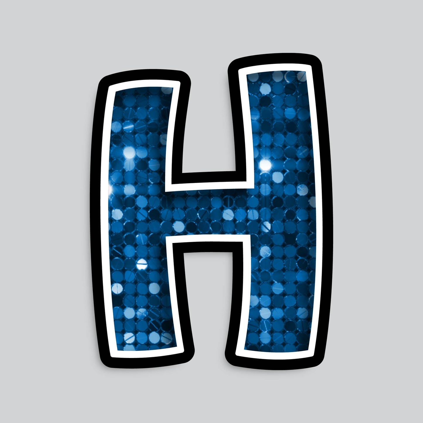 23.5” INDIVIDUAL BOUNCY BLUE SEQUIN SHADOW LETTERS