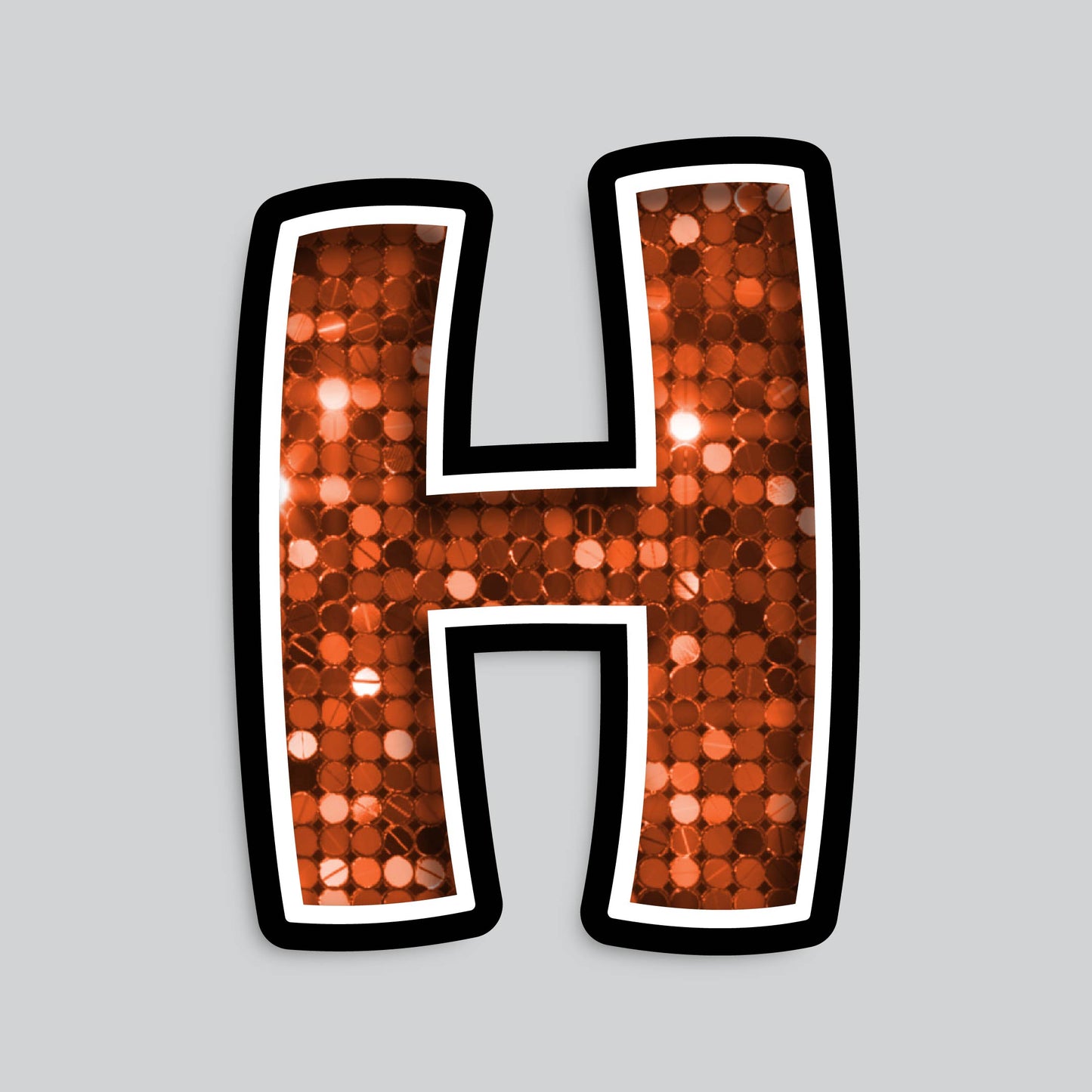 23.5” INDIVIDUAL BOUNCY ORANGE SEQUIN SHADOW LETTERS