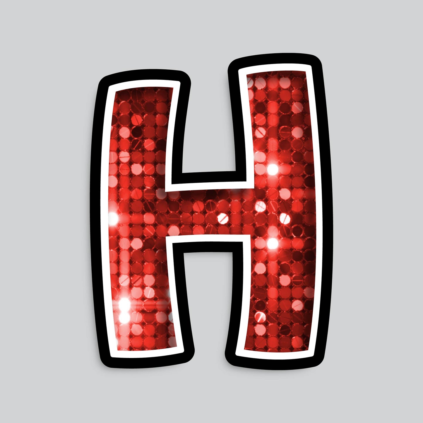 23.5” INDIVIDUAL BOUNCY SEQUIN RED SHADOW LETTERS