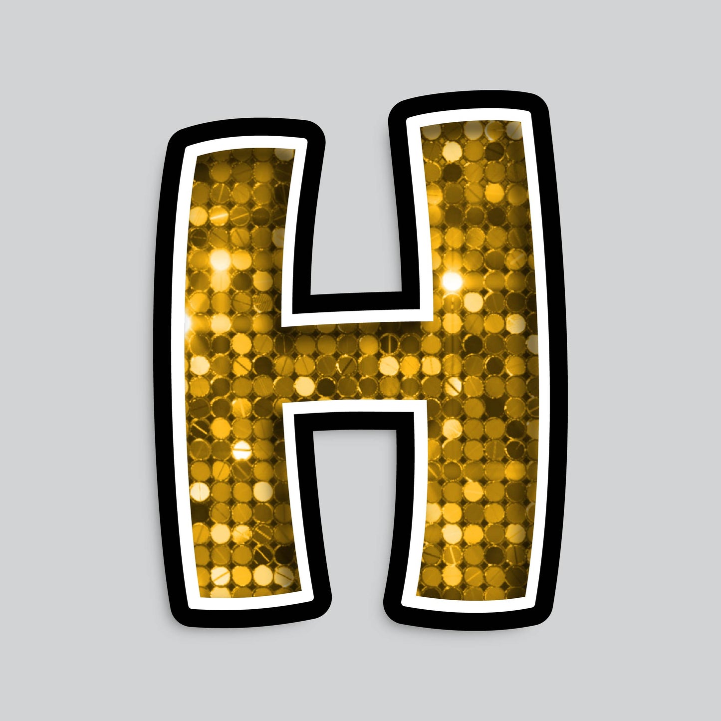 23.5” INDIVIDUAL BOUNCY GOLD SHADOW LETTERS
