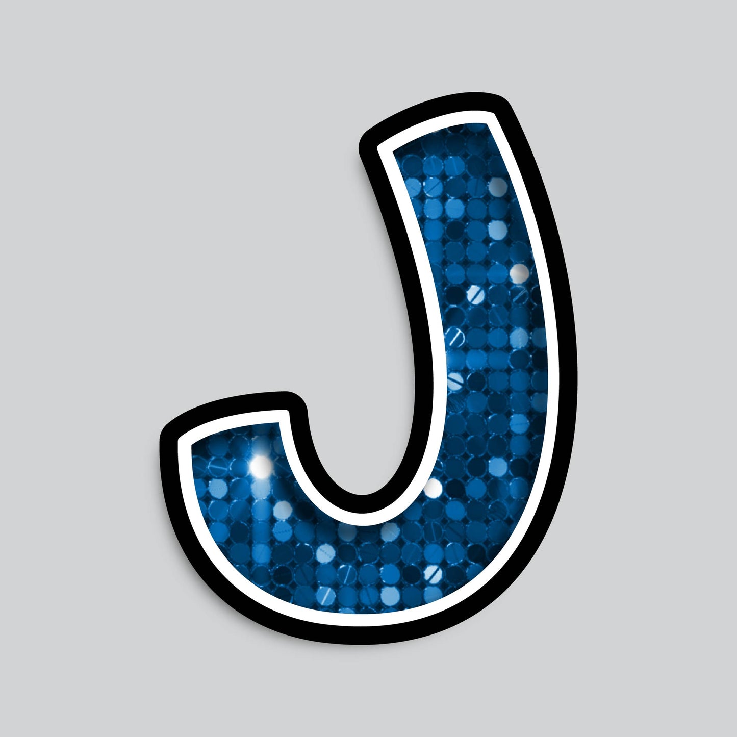 23.5” INDIVIDUAL BOUNCY BLUE SEQUIN SHADOW LETTERS
