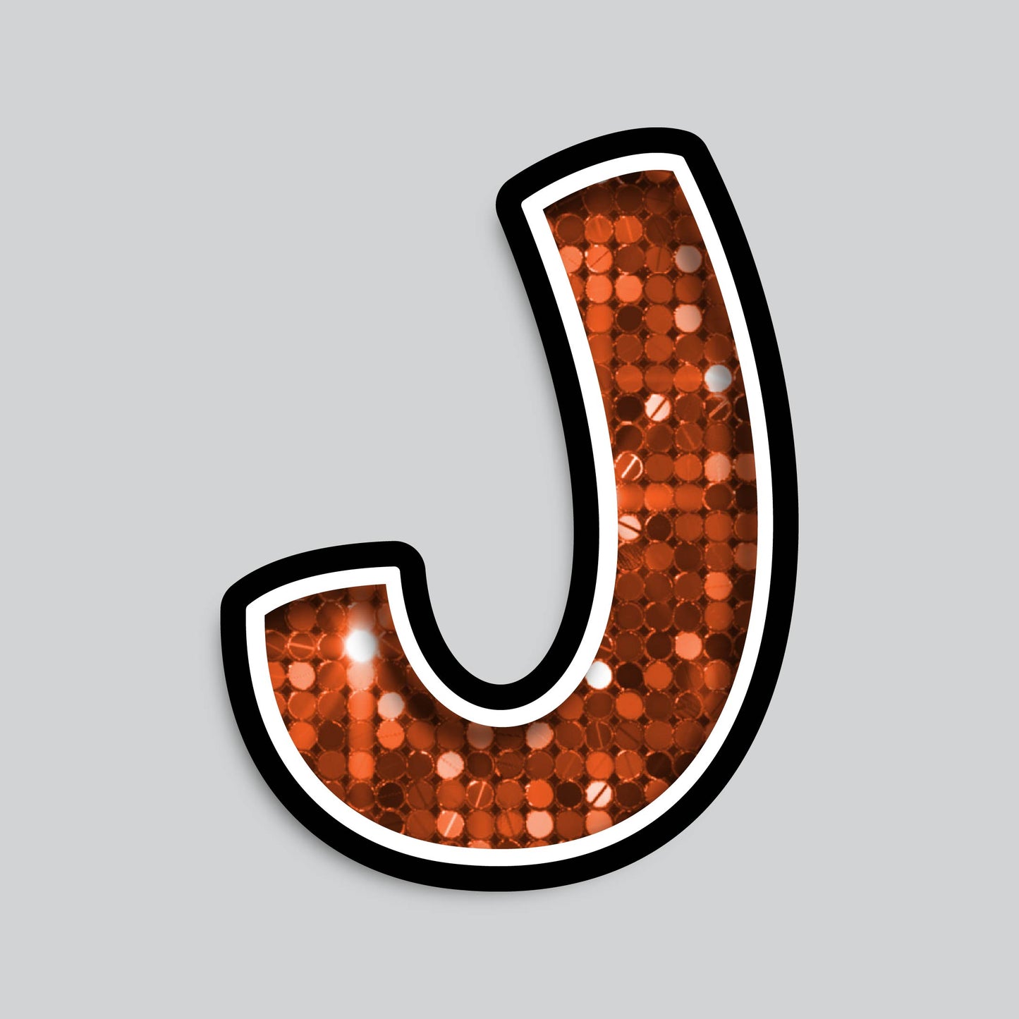 23.5” INDIVIDUAL BOUNCY ORANGE SEQUIN SHADOW LETTERS
