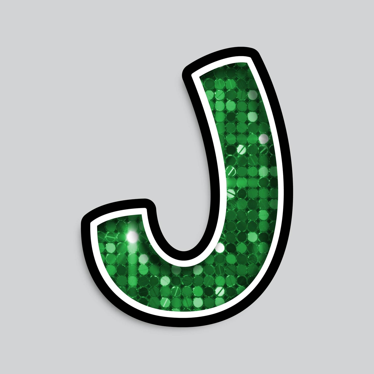 23.5” INDIVIDUAL BOUNCY SEQUIN GREEN SHADOW LETTERS