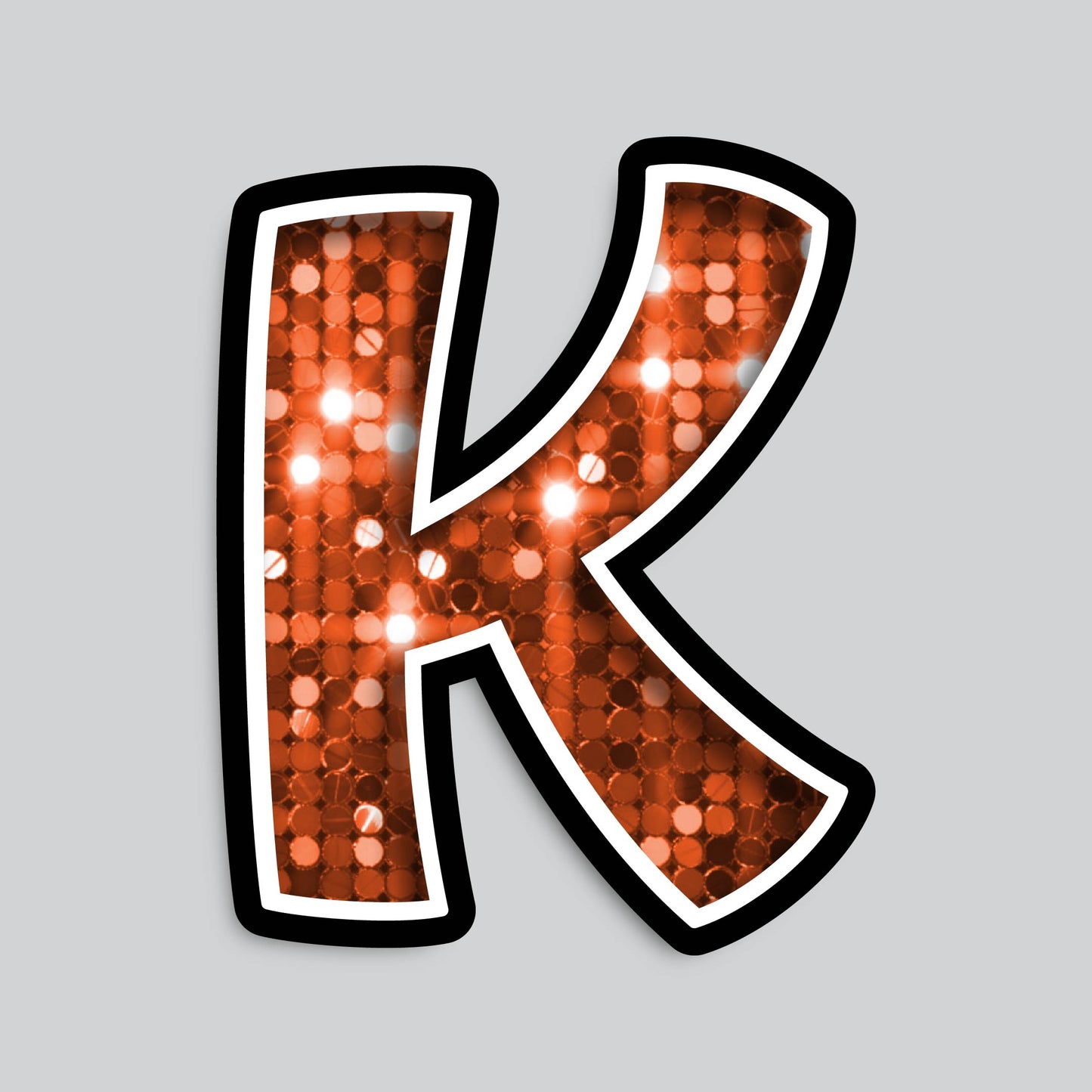 23.5” INDIVIDUAL BOUNCY ORANGE SEQUIN SHADOW LETTERS