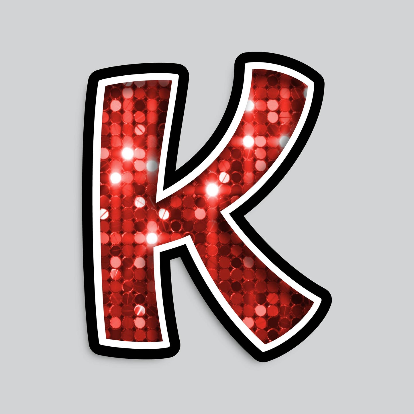 23.5” INDIVIDUAL BOUNCY SEQUIN RED SHADOW LETTERS