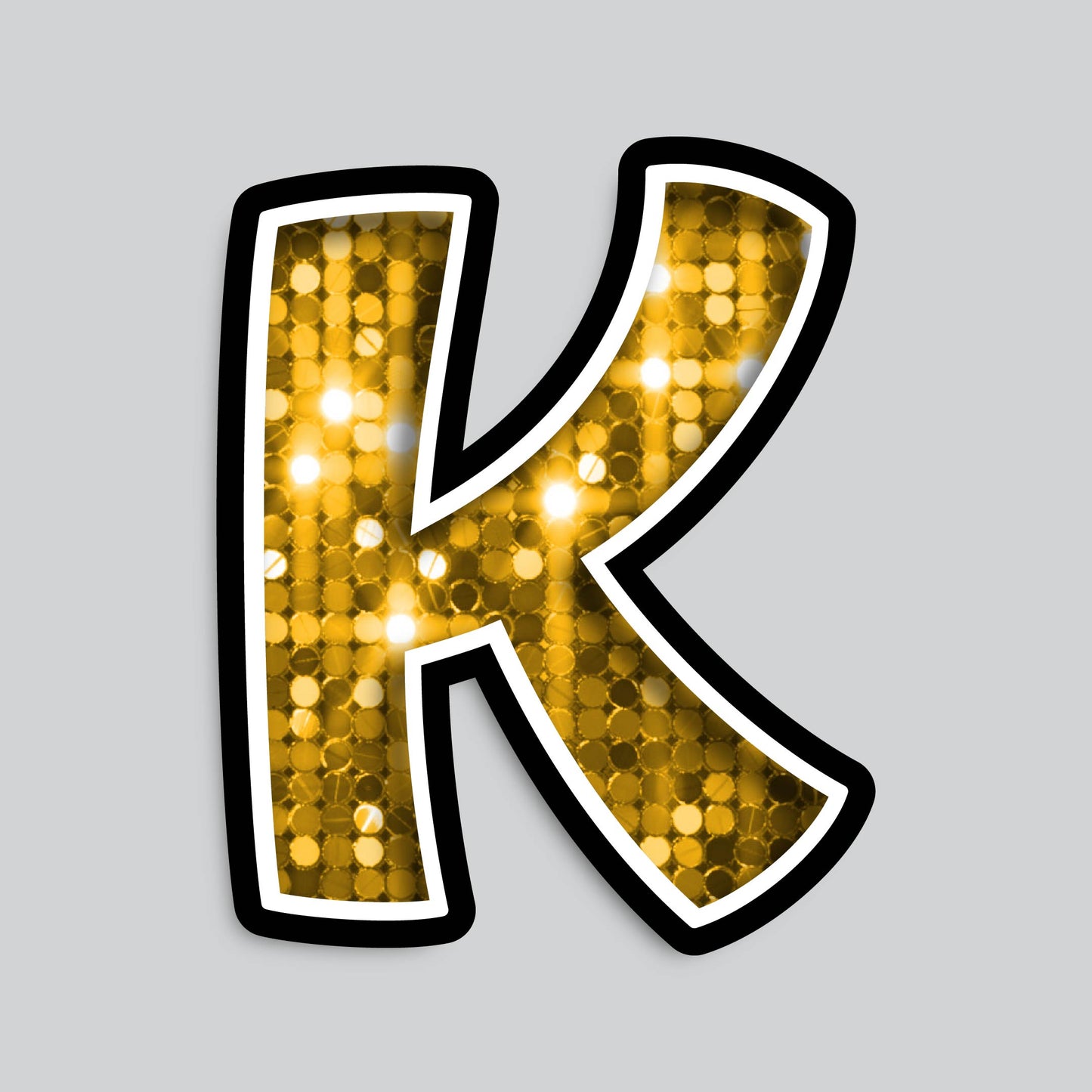 23.5” INDIVIDUAL BOUNCY GOLD SHADOW LETTERS