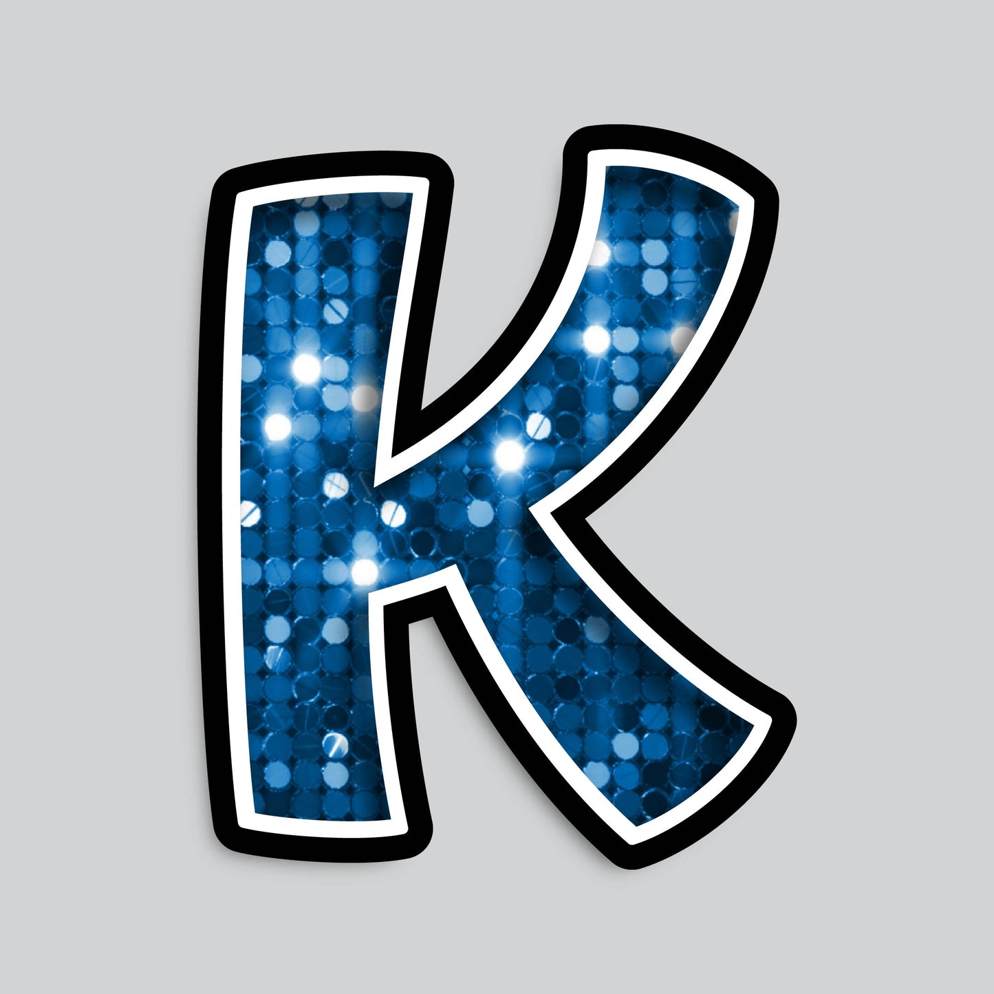 23.5” INDIVIDUAL BOUNCY BLUE SEQUIN SHADOW LETTERS