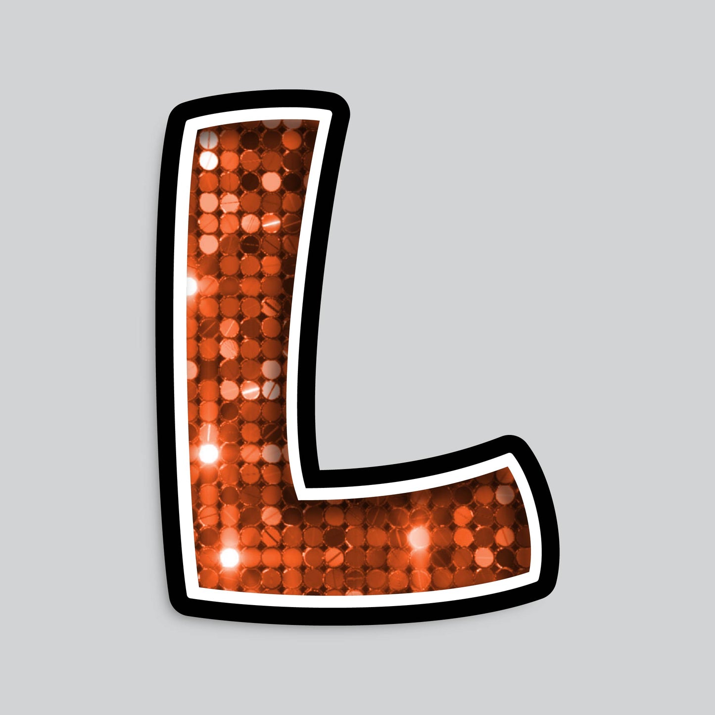 23.5” INDIVIDUAL BOUNCY ORANGE SEQUIN SHADOW LETTERS