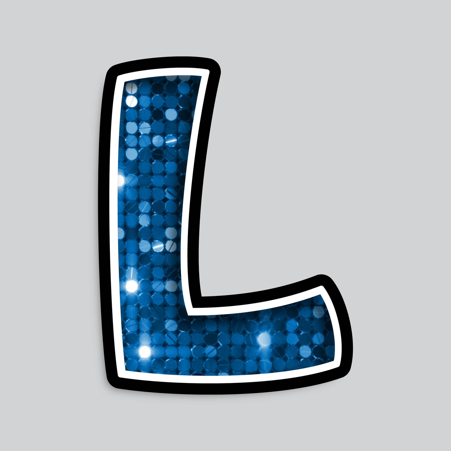 23.5” INDIVIDUAL BOUNCY BLUE SEQUIN SHADOW LETTERS