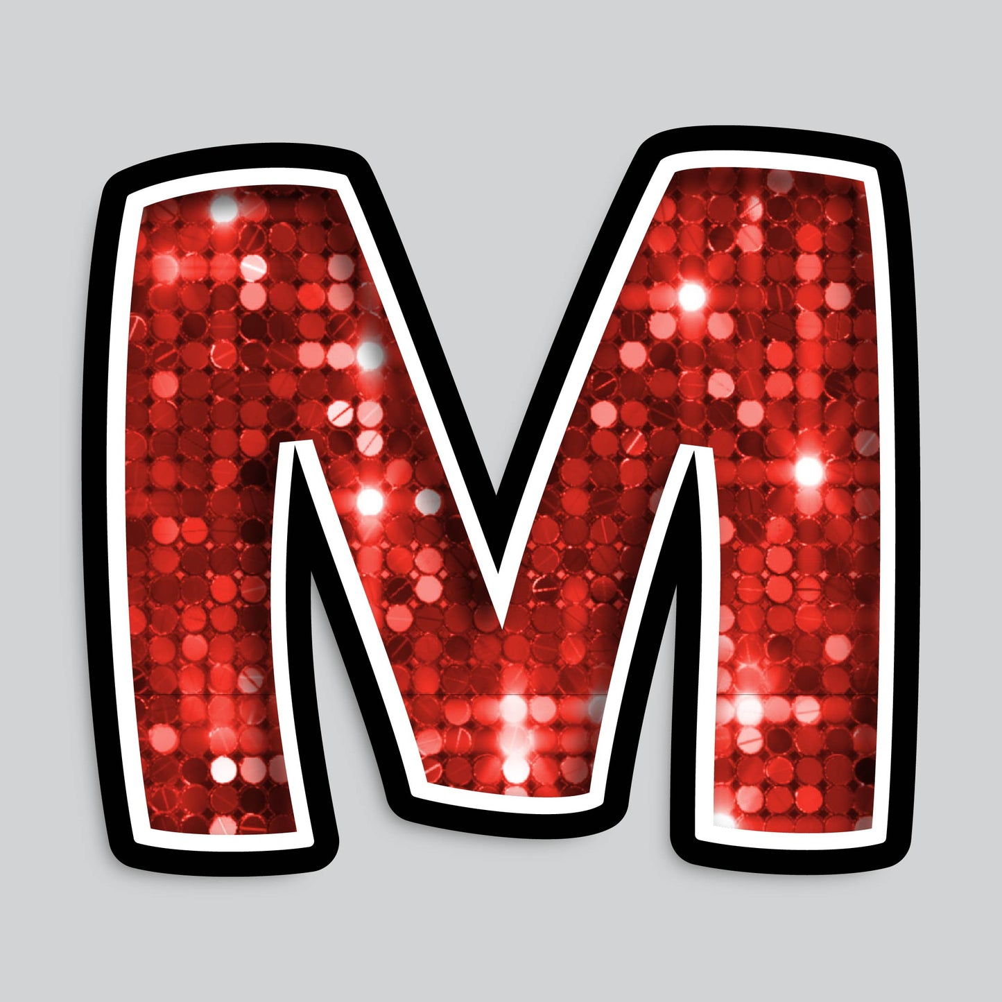23.5” INDIVIDUAL BOUNCY SEQUIN RED SHADOW LETTERS