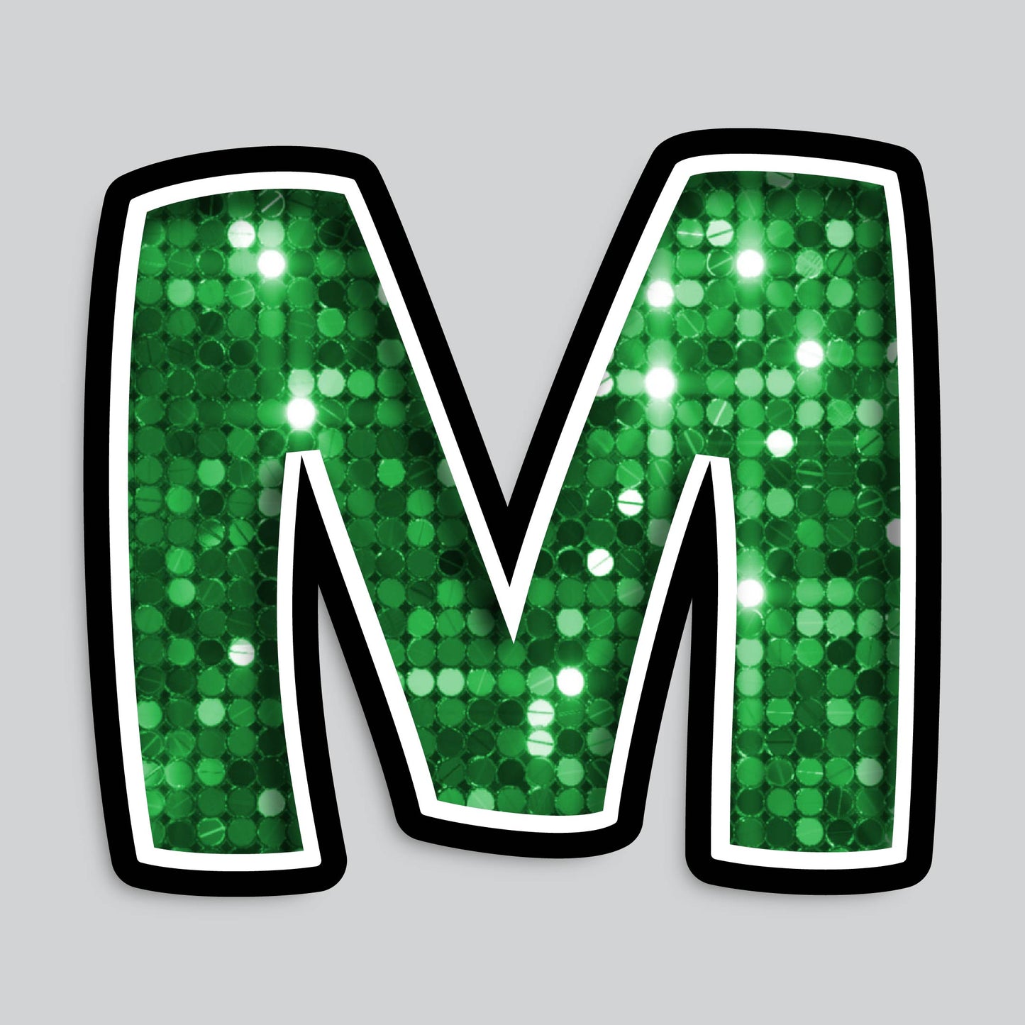 23.5” INDIVIDUAL BOUNCY SEQUIN GREEN SHADOW LETTERS