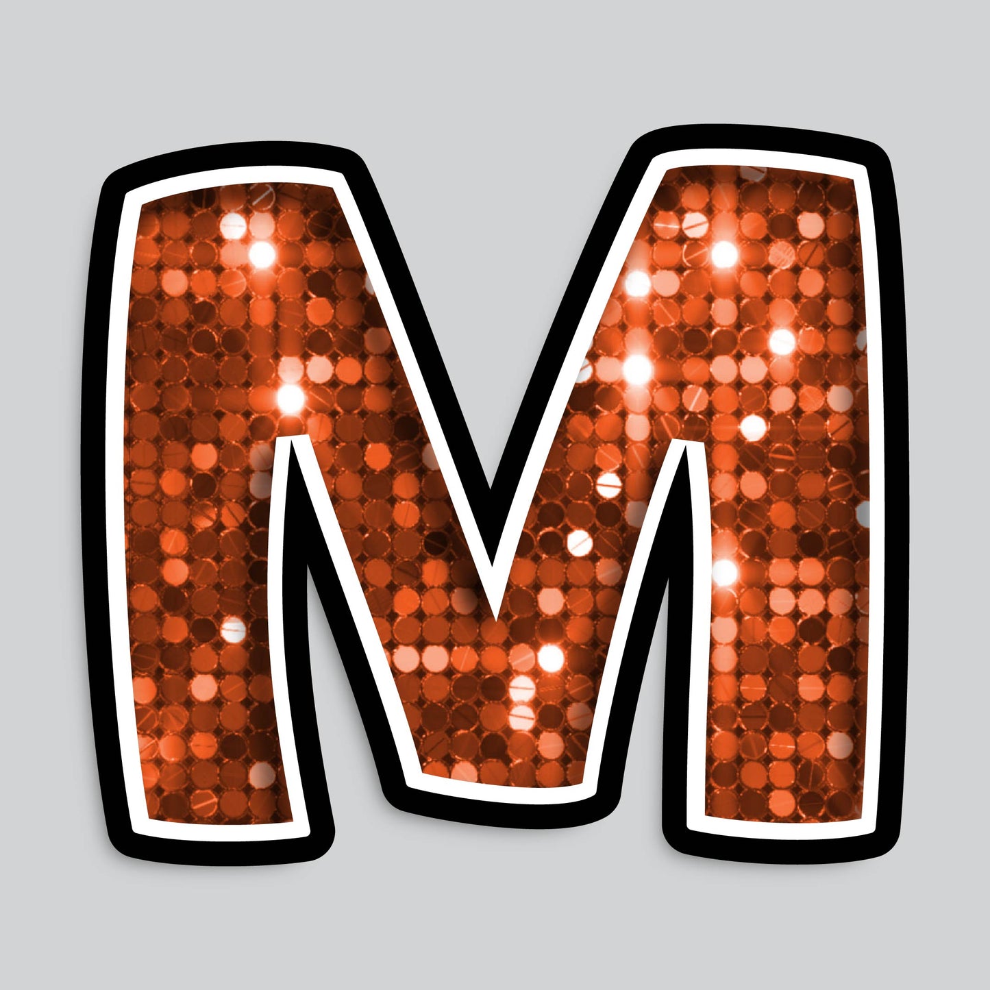 23.5” INDIVIDUAL BOUNCY ORANGE SEQUIN SHADOW LETTERS
