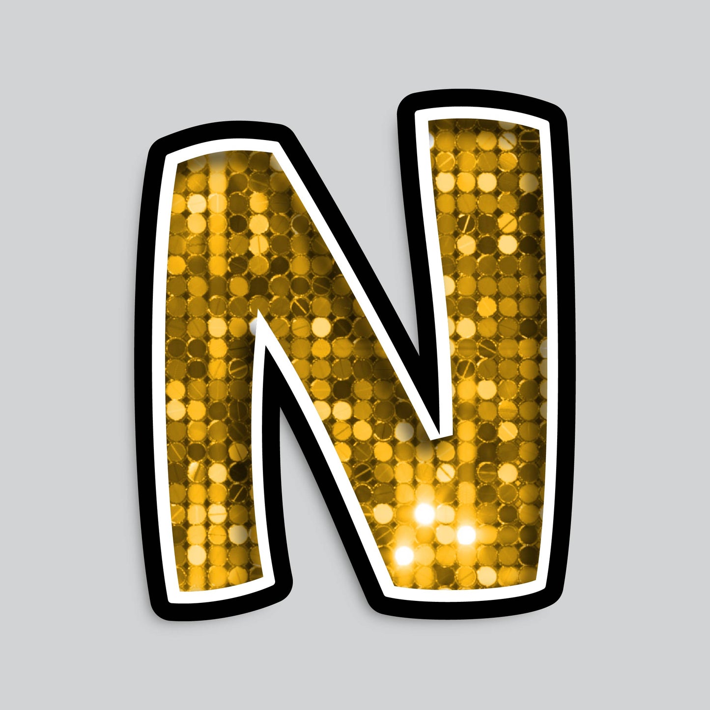23.5” INDIVIDUAL BOUNCY GOLD SHADOW LETTERS