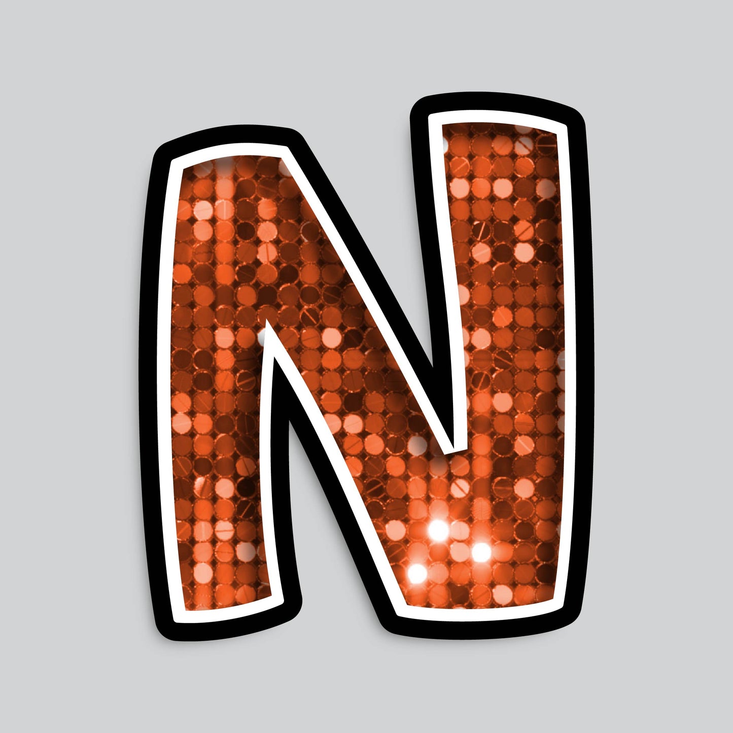 23.5” INDIVIDUAL BOUNCY ORANGE SEQUIN SHADOW LETTERS
