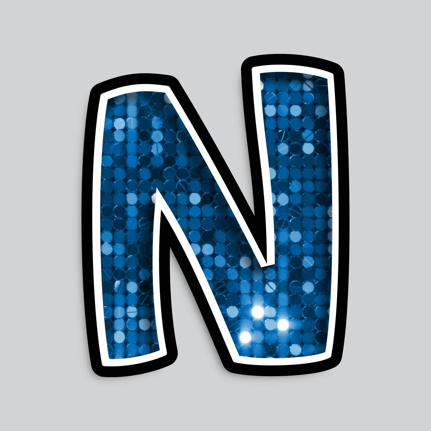 23.5” INDIVIDUAL BOUNCY BLUE SEQUIN SHADOW LETTERS