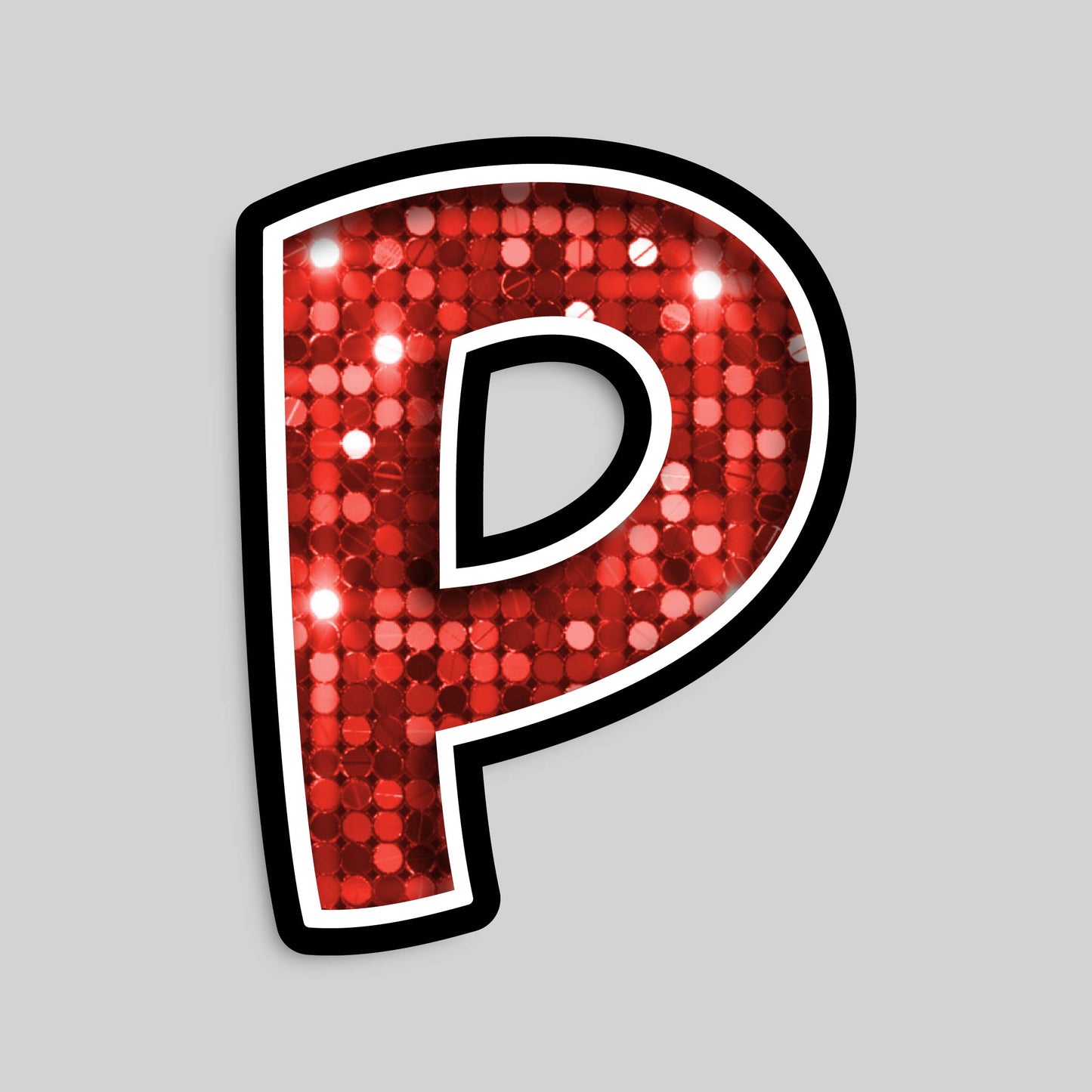23.5” INDIVIDUAL BOUNCY SEQUIN RED SHADOW LETTERS