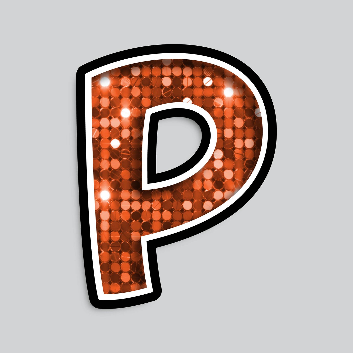 23.5” INDIVIDUAL BOUNCY ORANGE SEQUIN SHADOW LETTERS