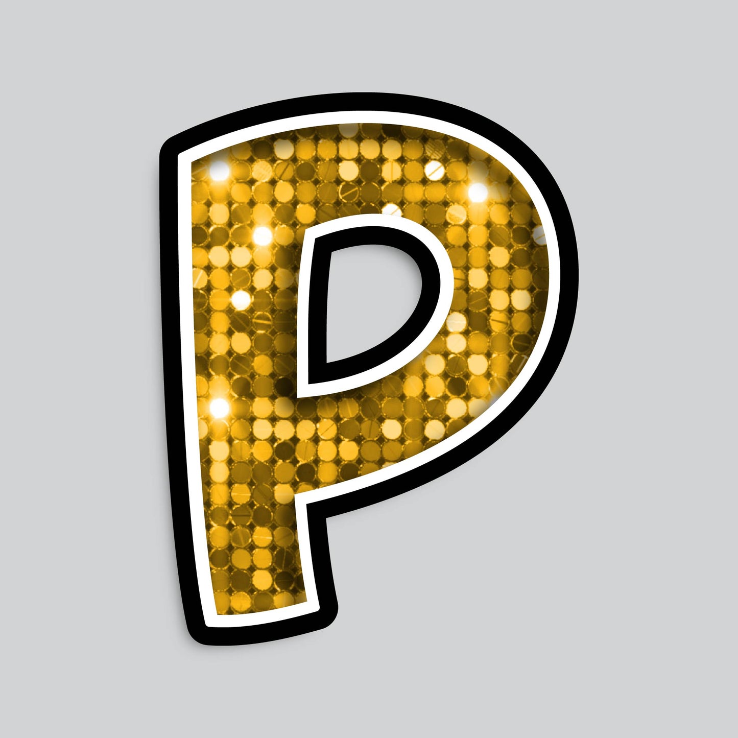 23.5” INDIVIDUAL BOUNCY GOLD SHADOW LETTERS
