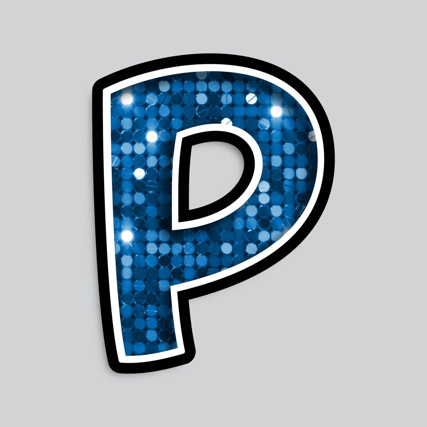 23.5” INDIVIDUAL BOUNCY BLUE SEQUIN SHADOW LETTERS
