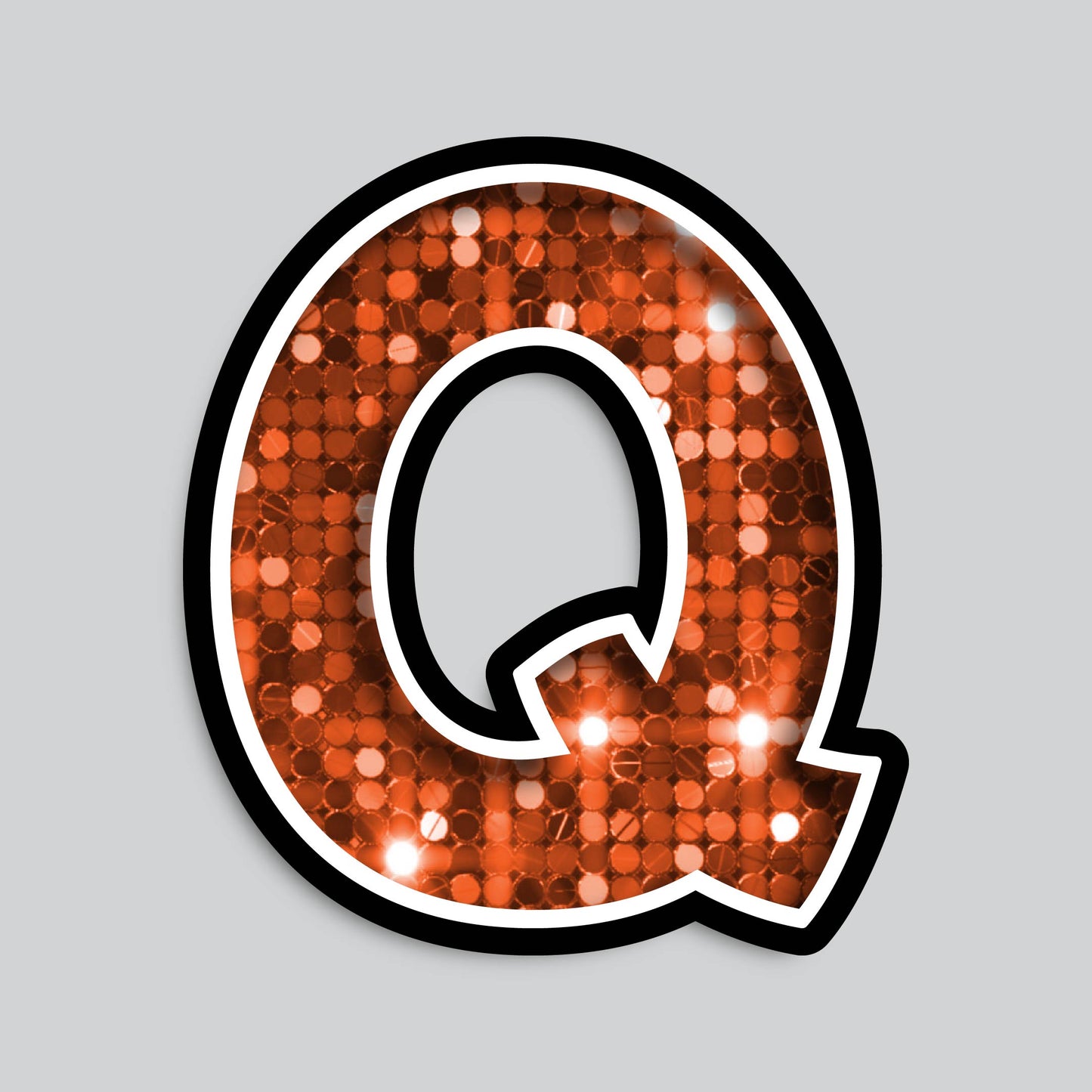 23.5” INDIVIDUAL BOUNCY ORANGE SEQUIN SHADOW LETTERS