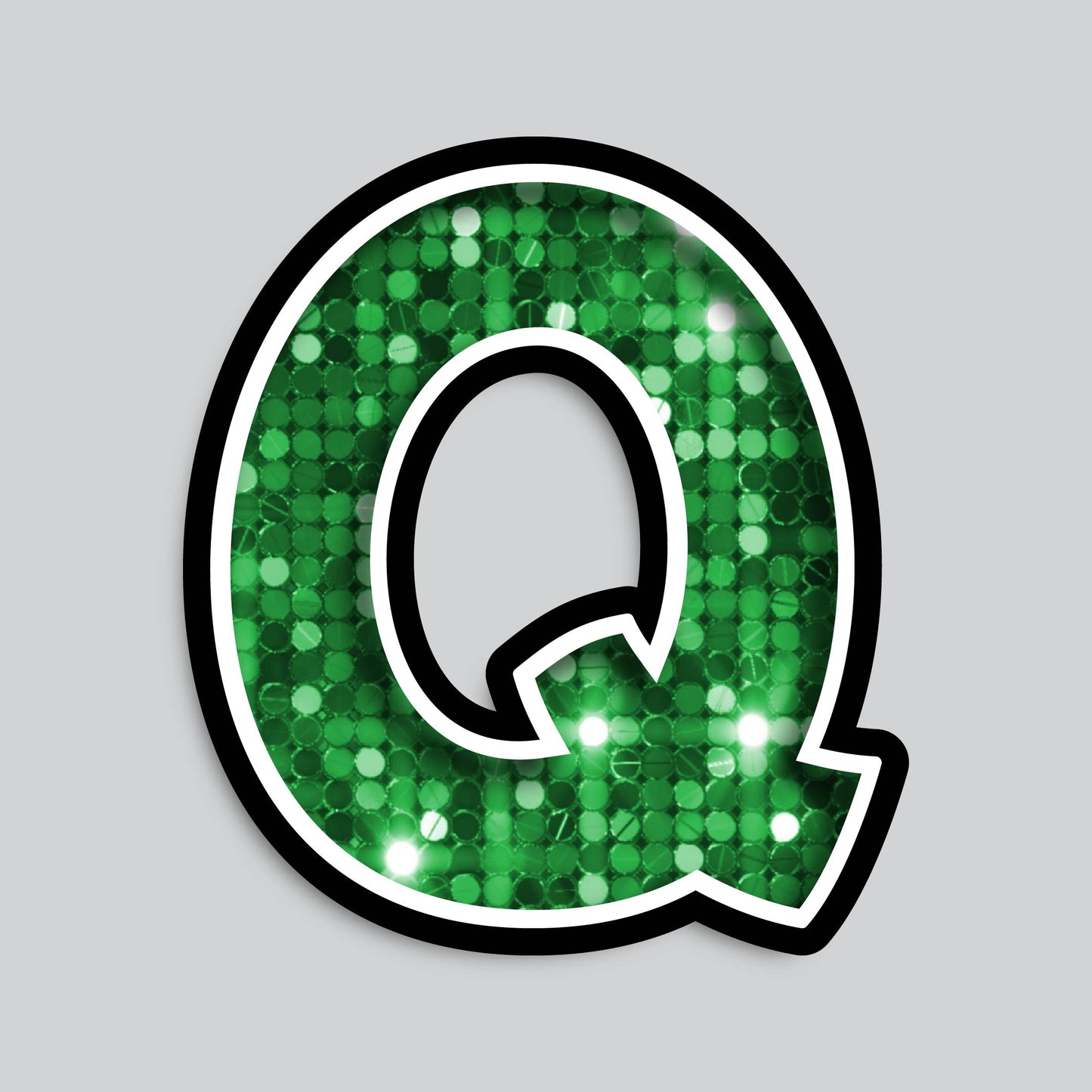 23.5” INDIVIDUAL BOUNCY SEQUIN GREEN SHADOW LETTERS