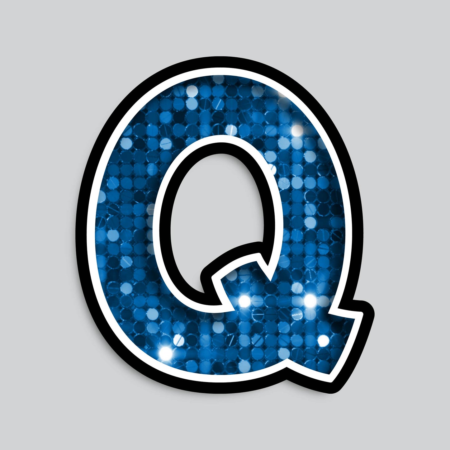 23.5” INDIVIDUAL BOUNCY BLUE SEQUIN SHADOW LETTERS