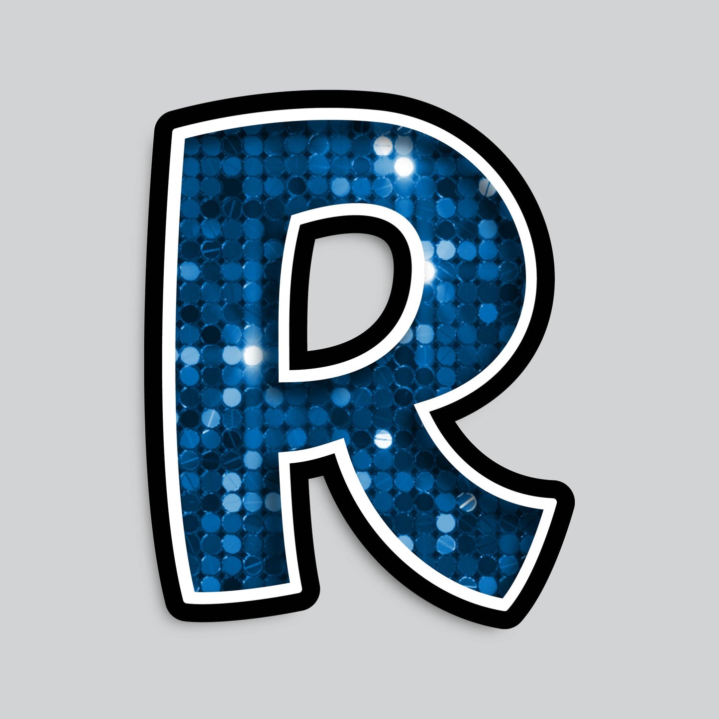 23.5” INDIVIDUAL BOUNCY BLUE SEQUIN SHADOW LETTERS