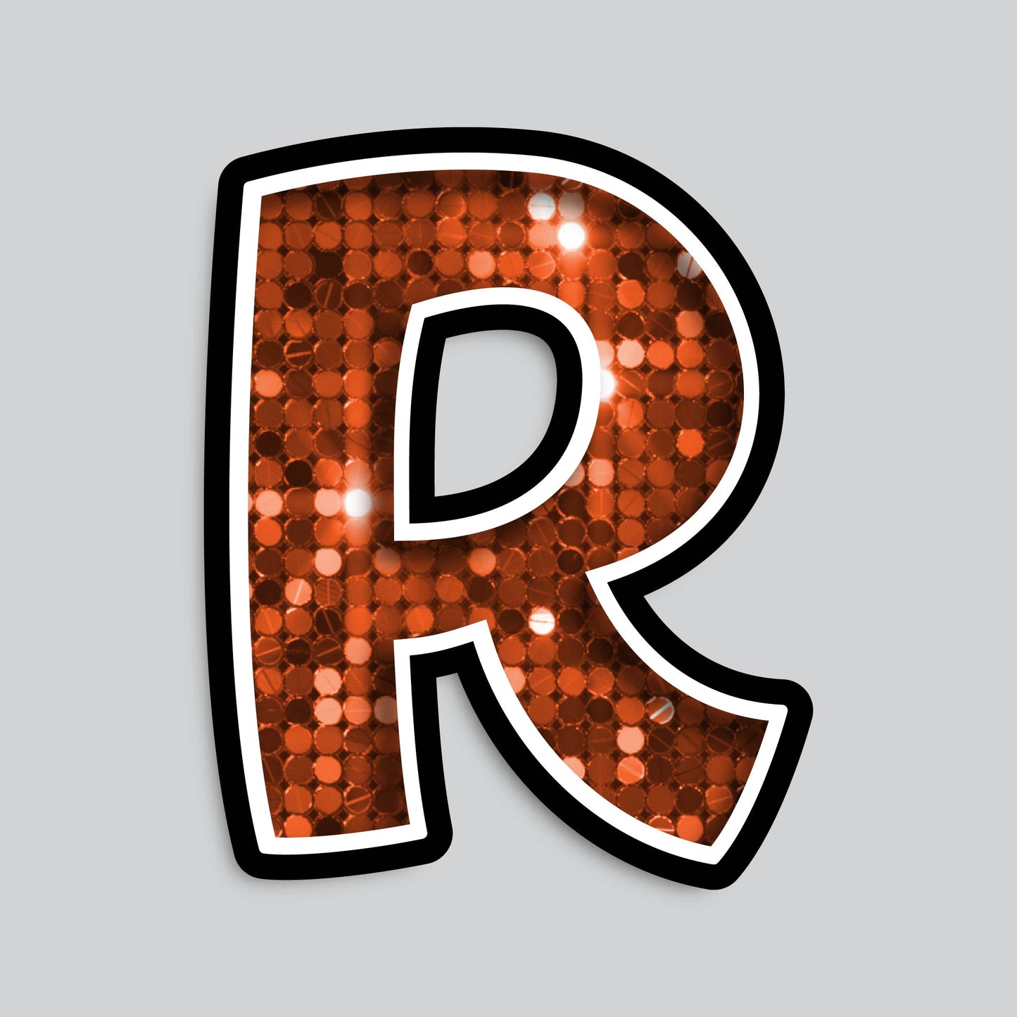 23.5” INDIVIDUAL BOUNCY ORANGE SEQUIN SHADOW LETTERS