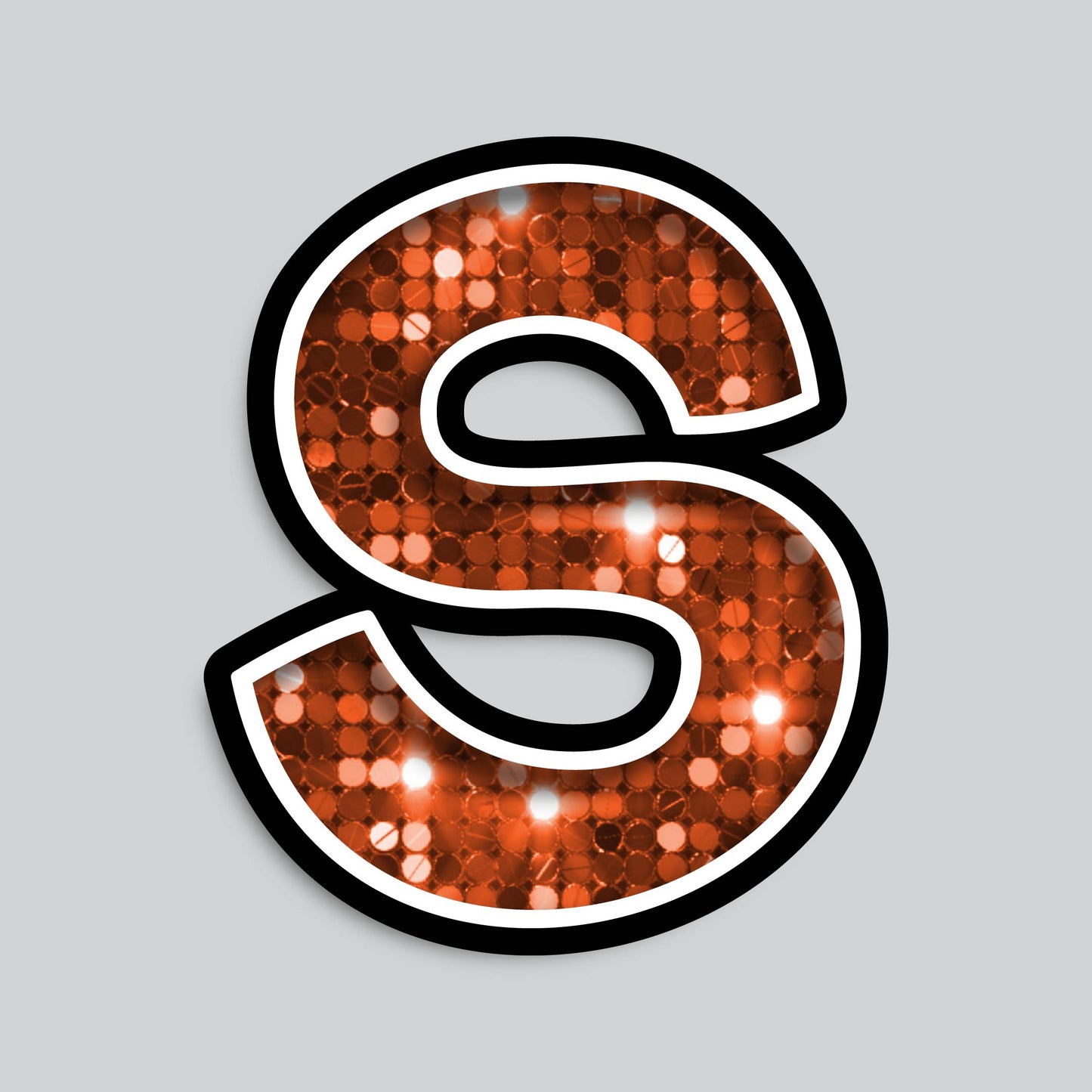 23.5” INDIVIDUAL BOUNCY ORANGE SEQUIN SHADOW LETTERS
