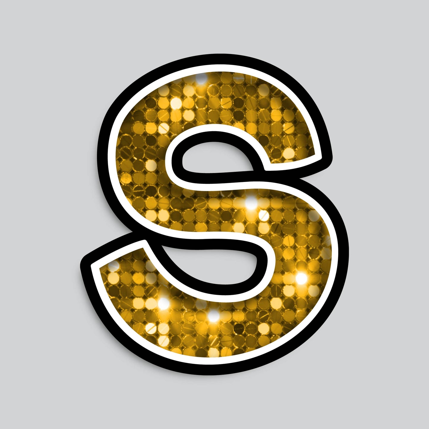23.5” INDIVIDUAL BOUNCY GOLD SHADOW LETTERS