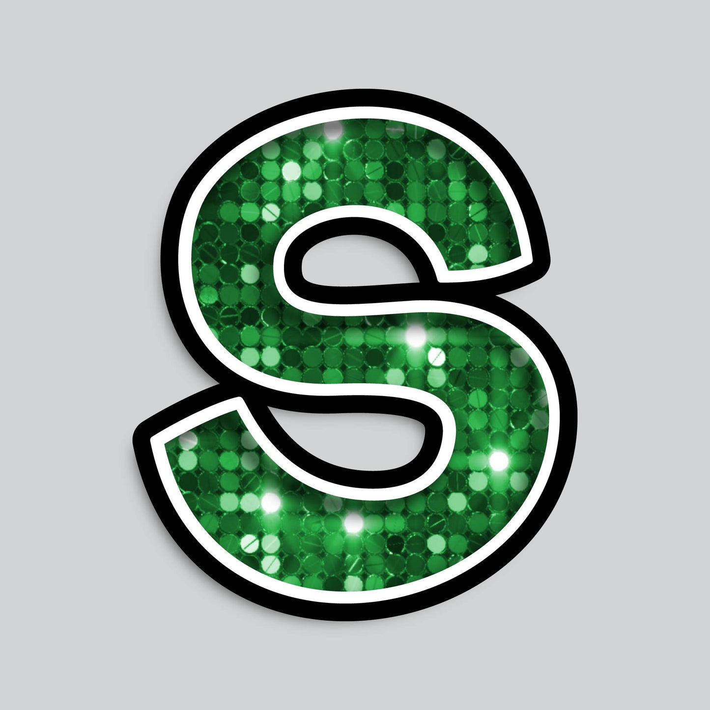 23.5” INDIVIDUAL BOUNCY SEQUIN GREEN SHADOW LETTERS