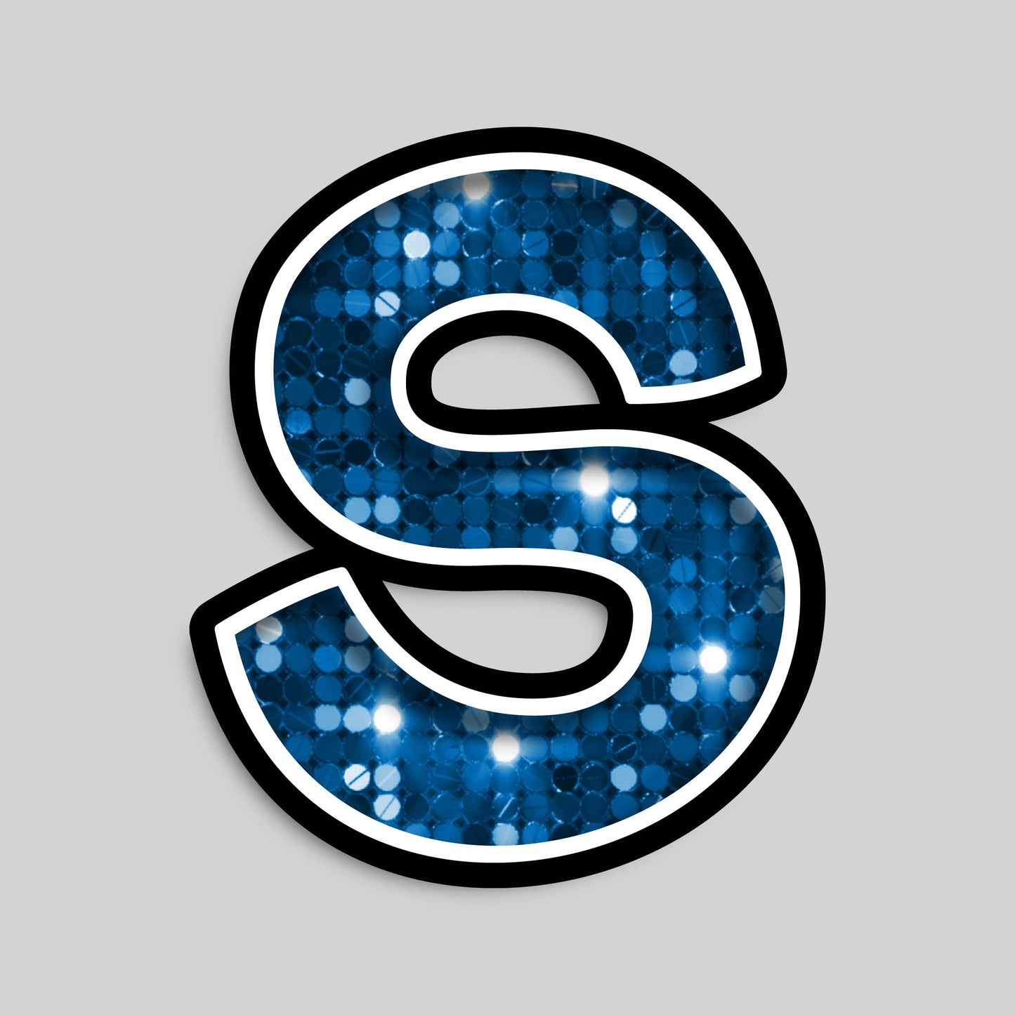 23.5” INDIVIDUAL BOUNCY BLUE SEQUIN SHADOW LETTERS