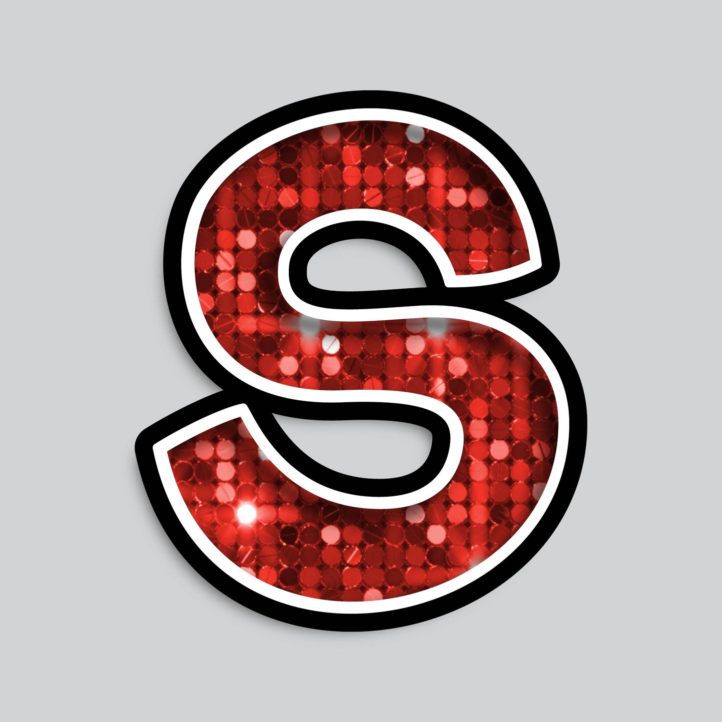 23.5” INDIVIDUAL BOUNCY SEQUIN RED SHADOW LETTERS